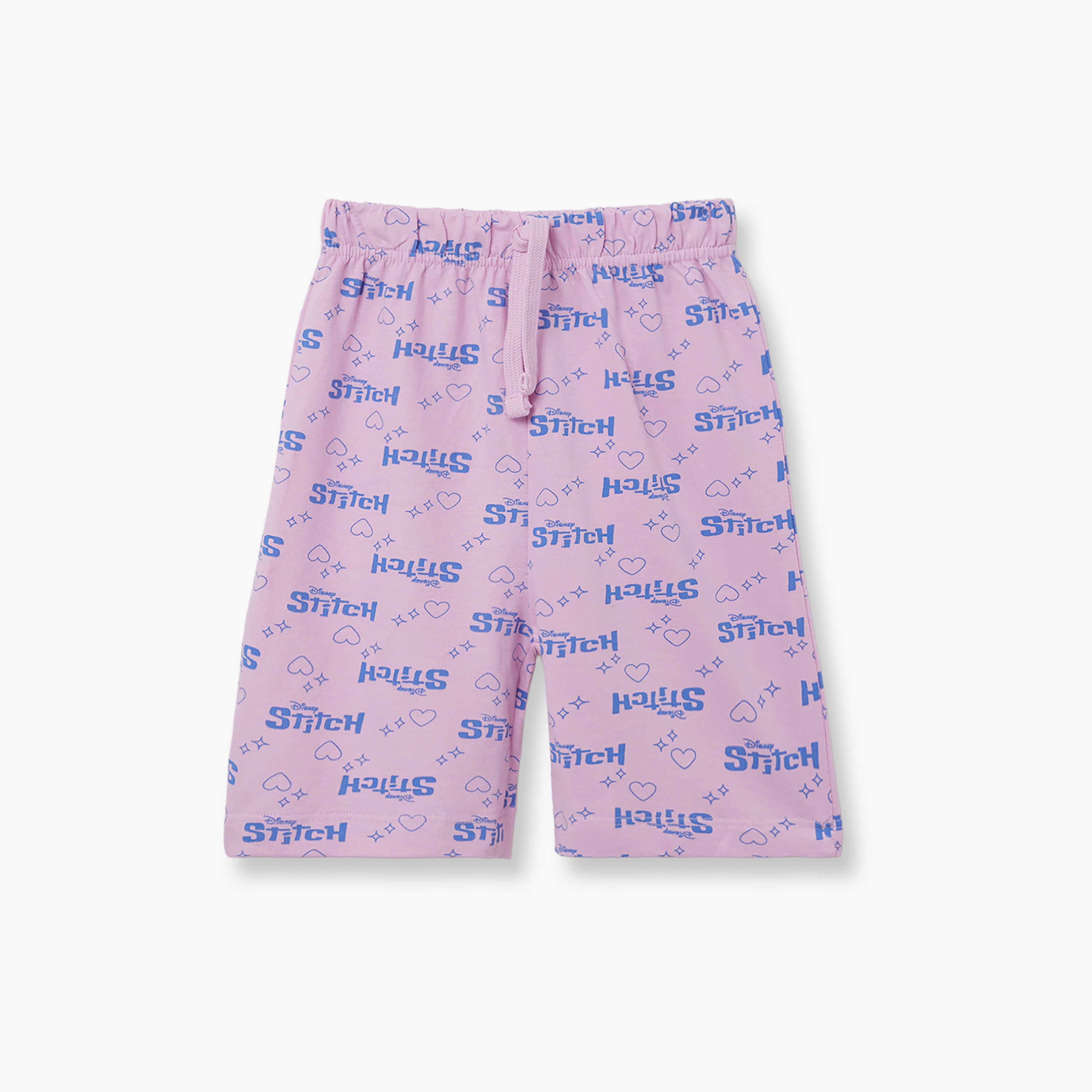 Lilo & Stitch Printed Cotton T-Shirt & Shorts Set-girls-clothing-setsandcoords-image-4
