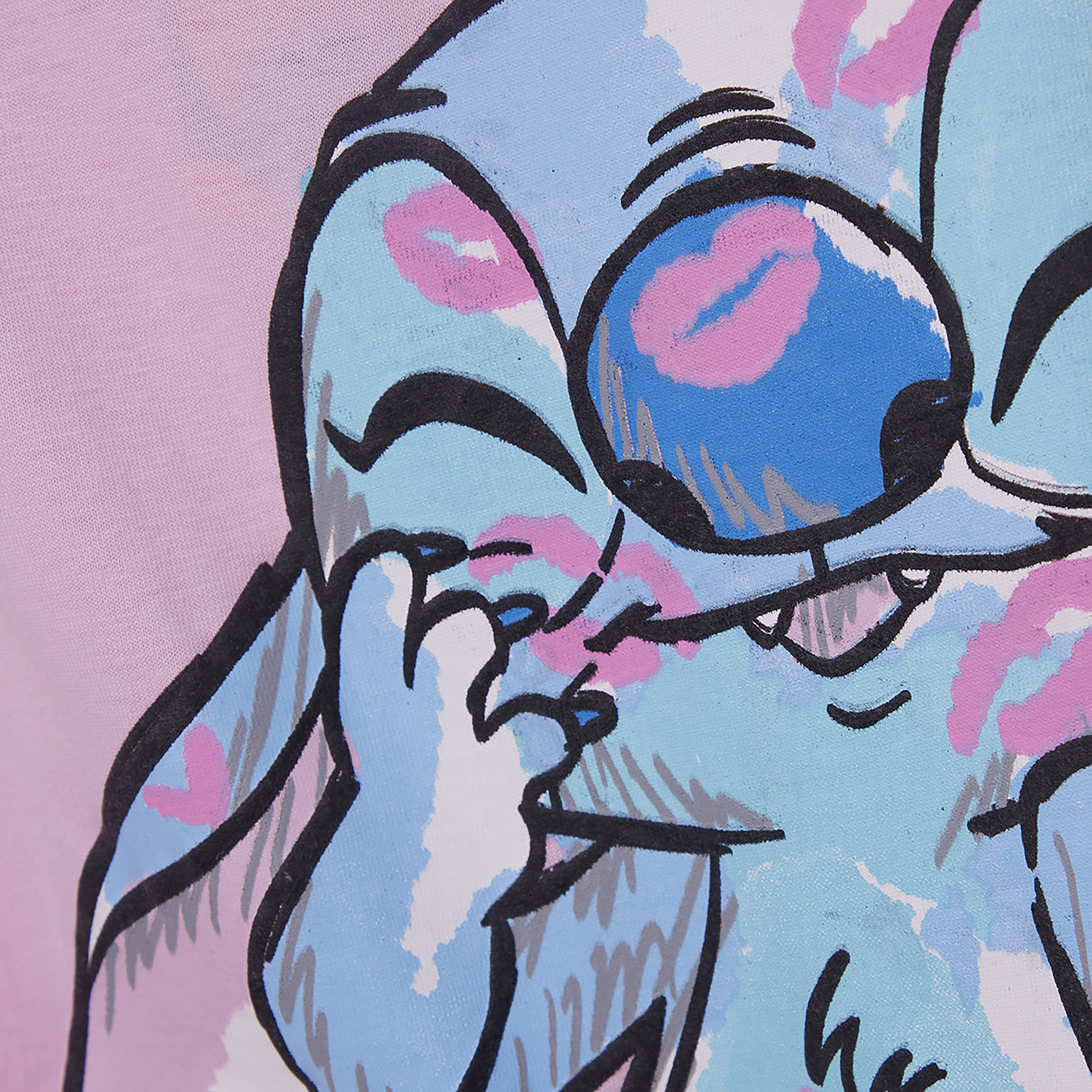 Lilo & Stitch Printed Cotton T-Shirt & Shorts Set-girls-clothing-setsandcoords-image-5