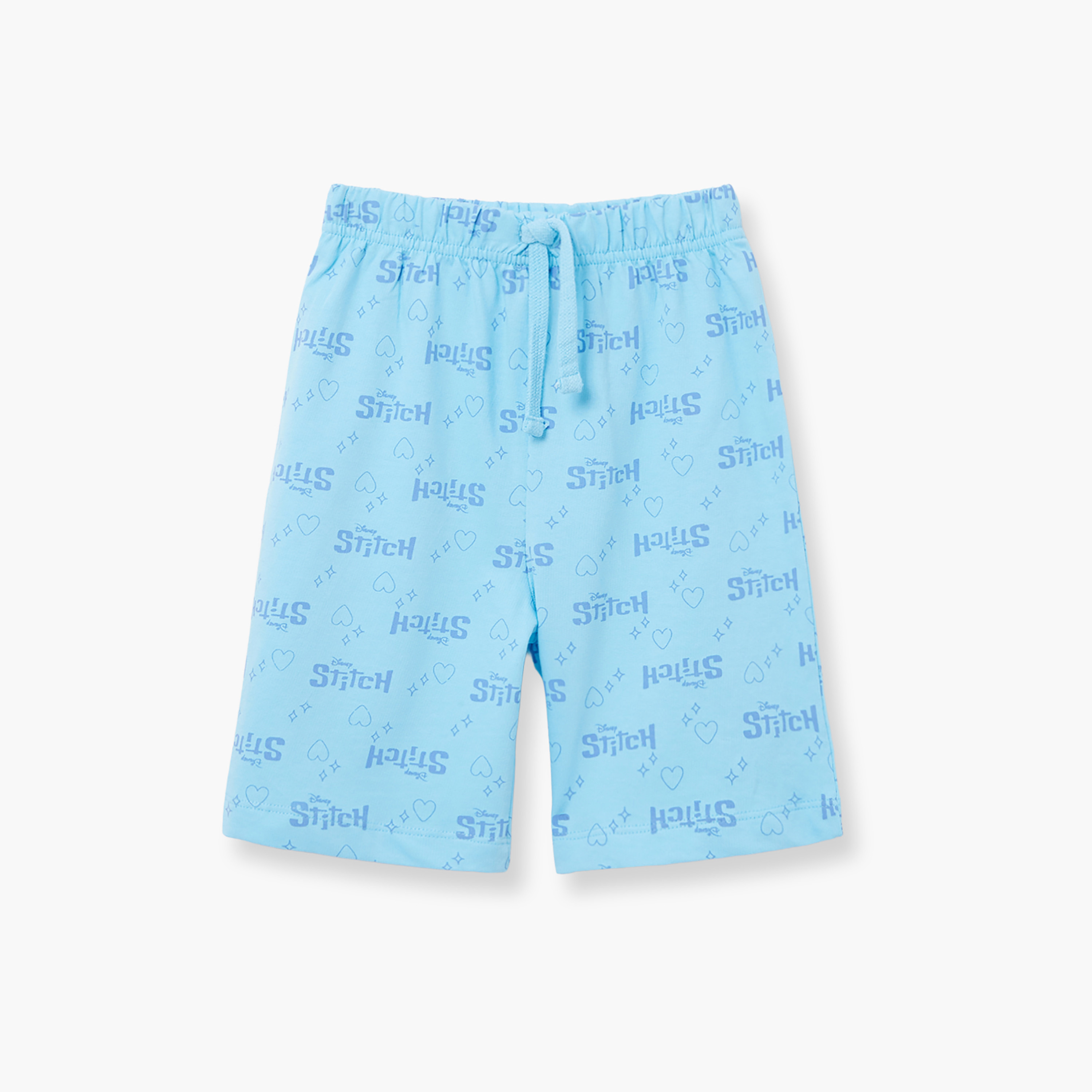Lilo & Stitch Printed Cotton T-Shirt & Shorts Set-girls-clothing-setsandcoords-image-4