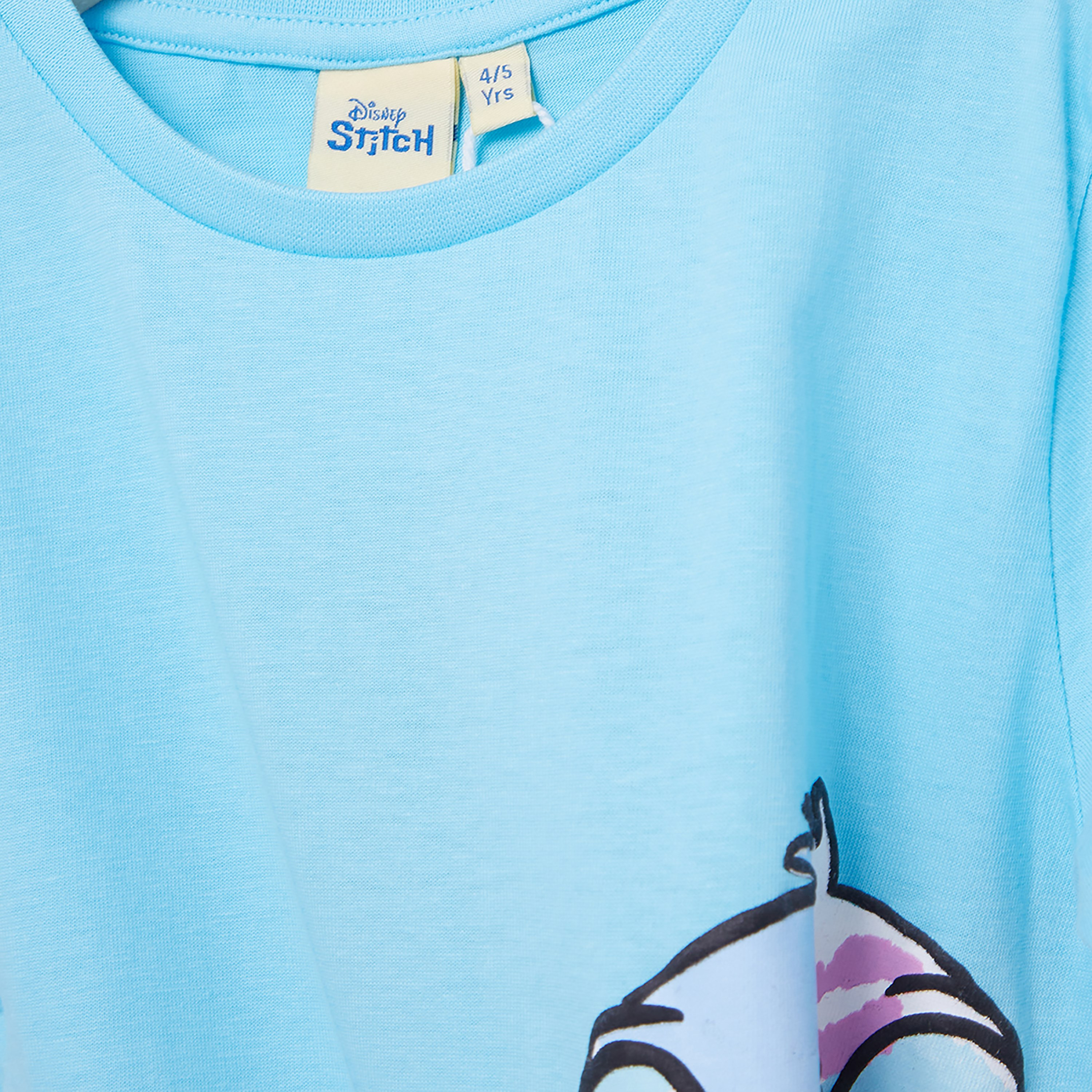Lilo & Stitch Printed Cotton T-Shirt & Shorts Set-girls-clothing-setsandcoords-image-6