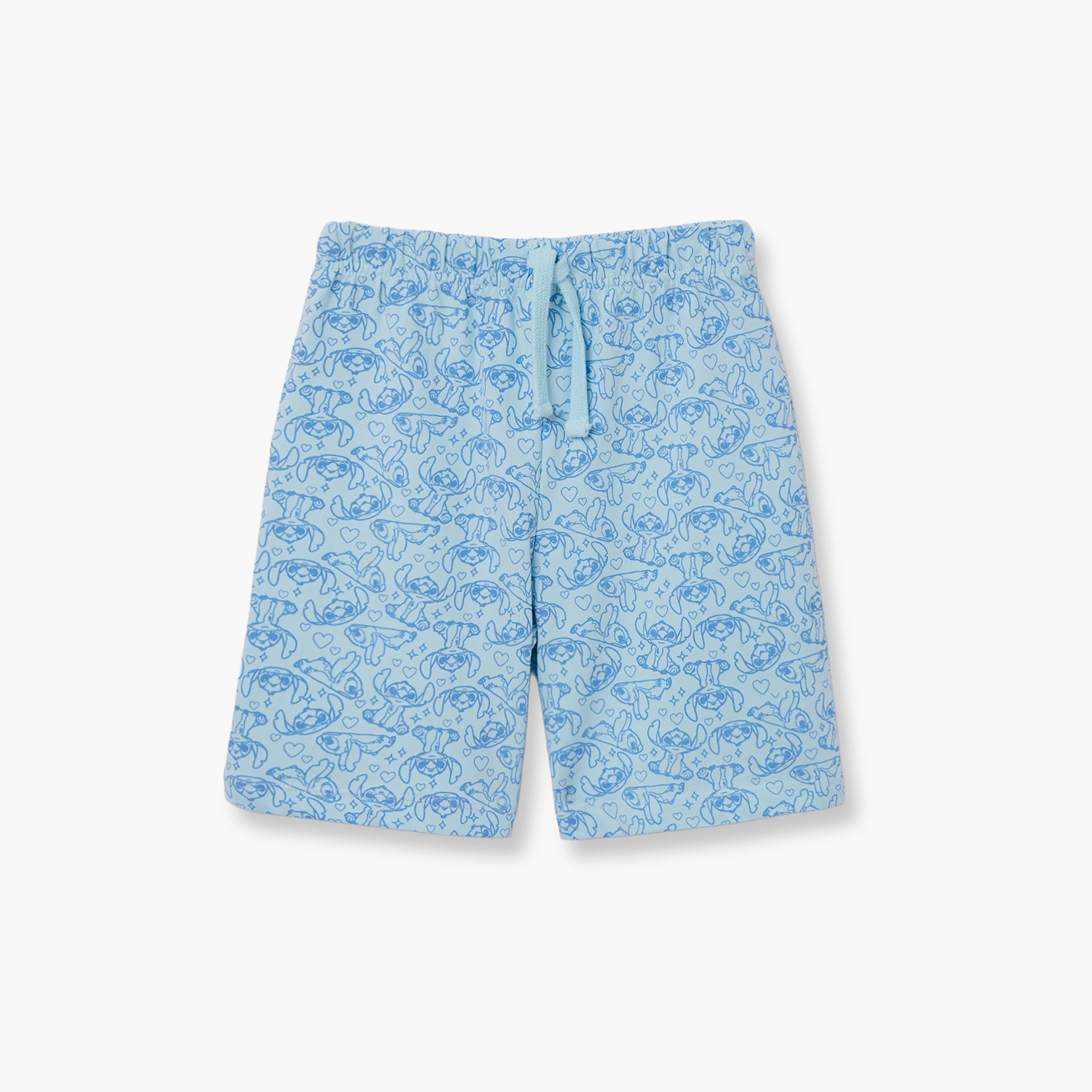 Lilo & Stitch Printed Cotton T-Shirt & Shorts Set-girls-clothing-setsandcoords-image-4
