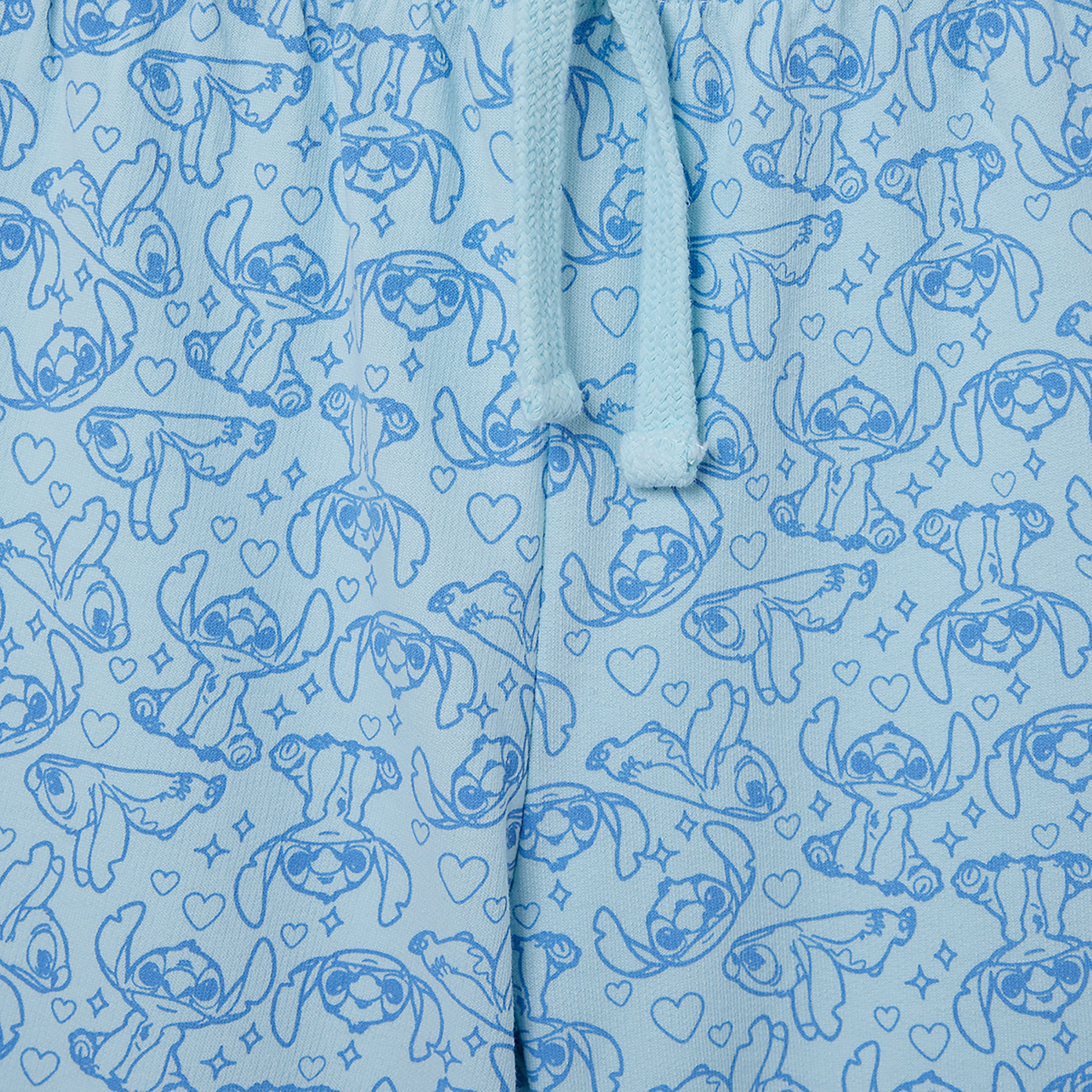 Lilo & Stitch Printed Cotton T-Shirt & Shorts Set-girls-clothing-setsandcoords-image-7