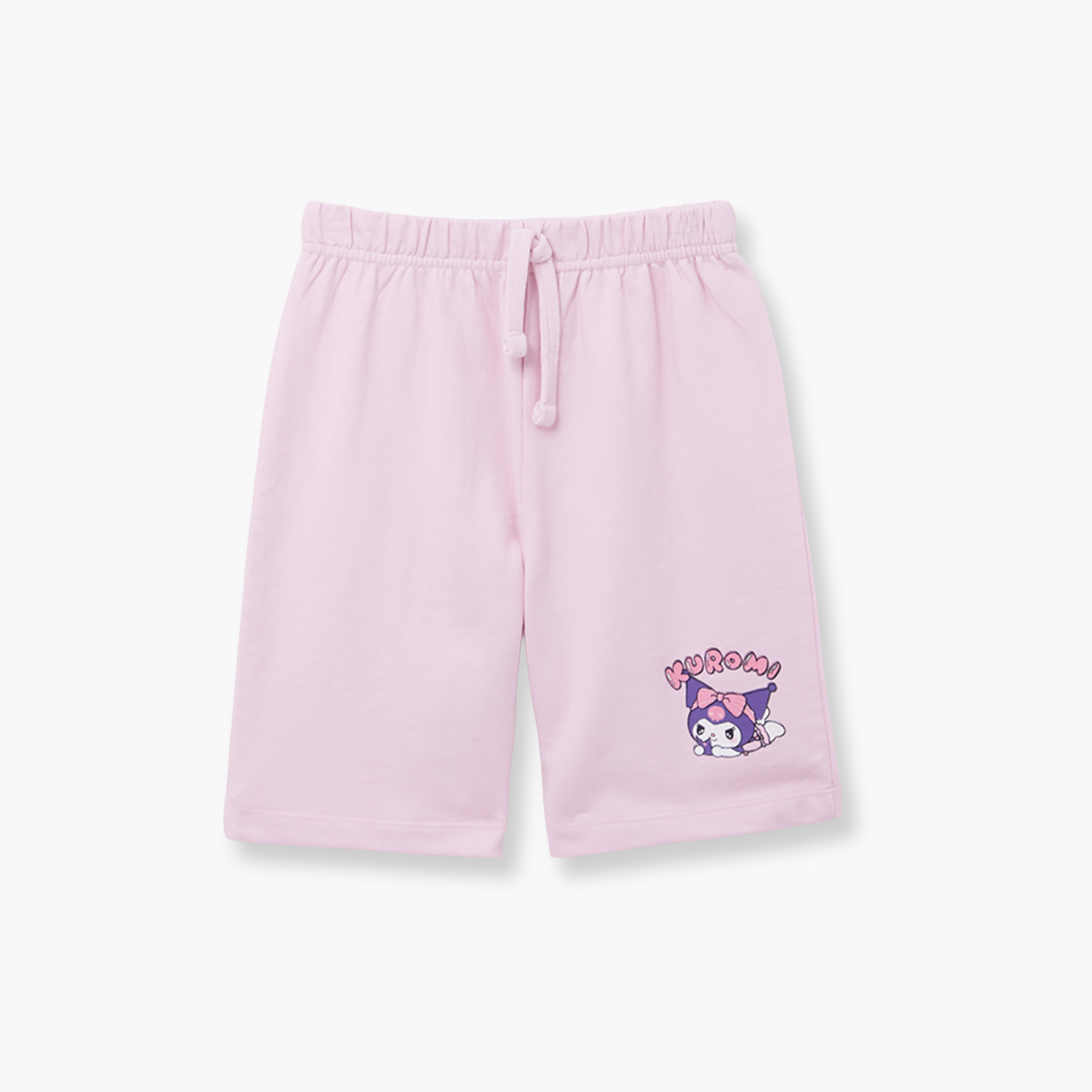 Kuromi Printed Cotton T-Shirt & Shorts Set-girls-clothing-setsandcoords-image-4