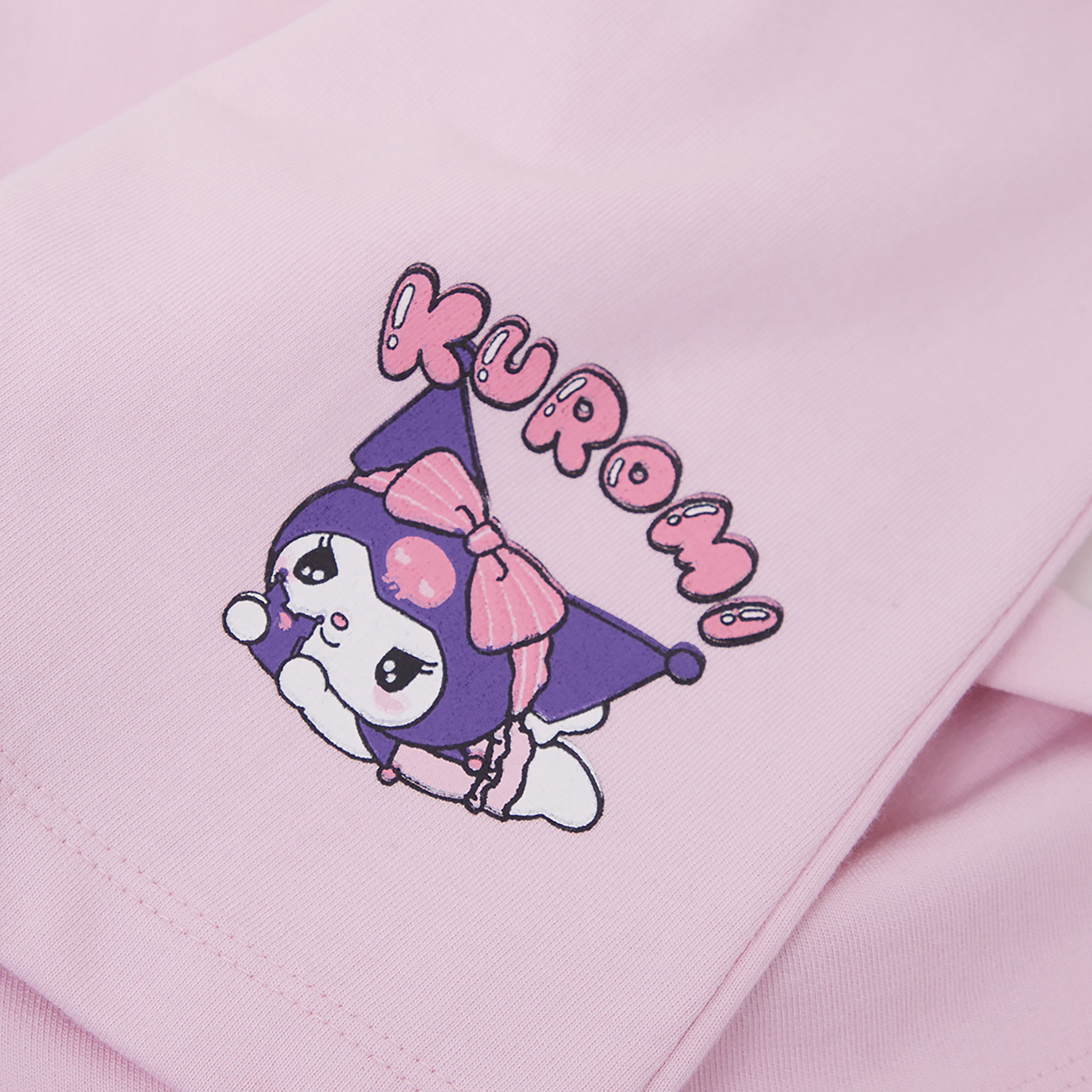 Kuromi Printed Cotton T-Shirt & Shorts Set-girls-clothing-setsandcoords-image-7