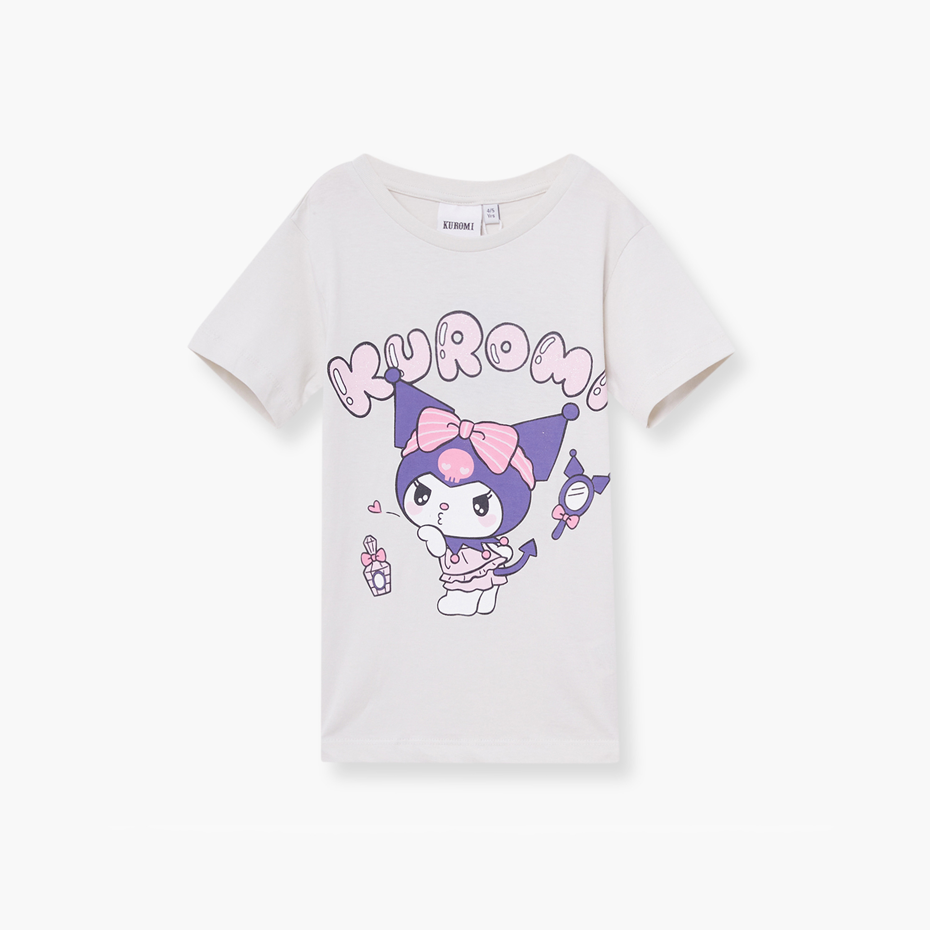 طقم تيشيرت وشورت قطني بطبعة كورومي-girls-clothing-setsandcoords-image-5