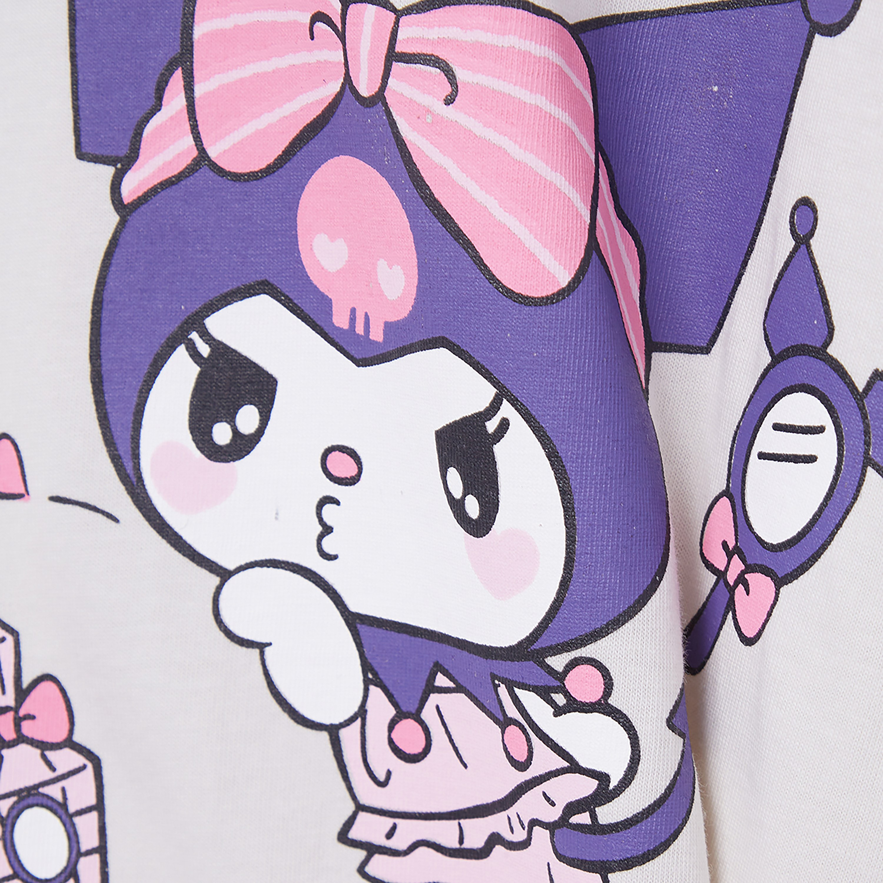 طقم تيشيرت وشورت قطني بطبعة كورومي-girls-clothing-setsandcoords-image-2