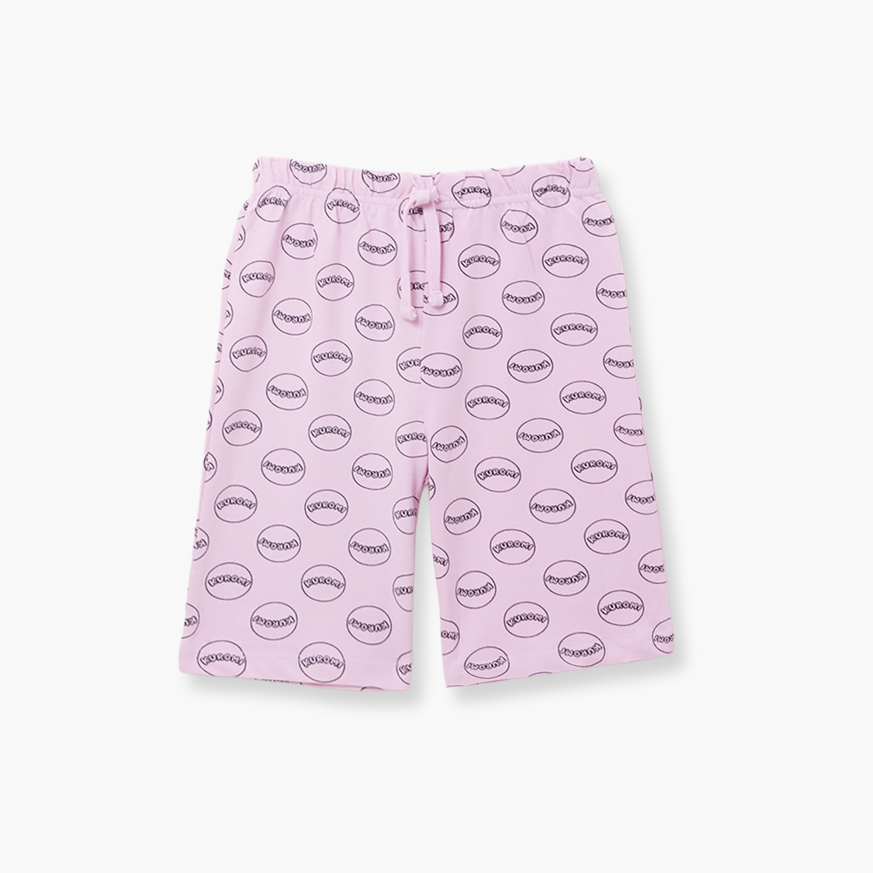 Kuromi Printed Cotton T-Shirt & Shorts Set-girls-clothing-setsandcoords-image-4