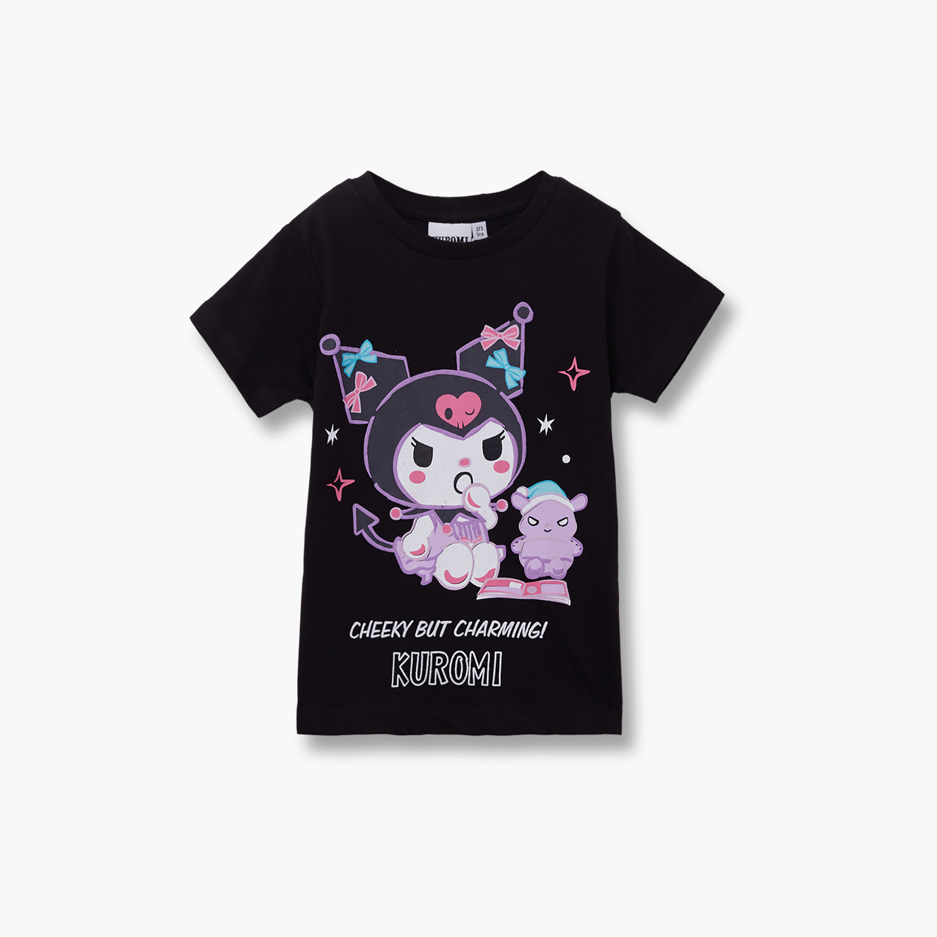 طقم تيشيرت وشورت قطني بطبعة كورومي-girls-clothing-setsandcoords-image-3