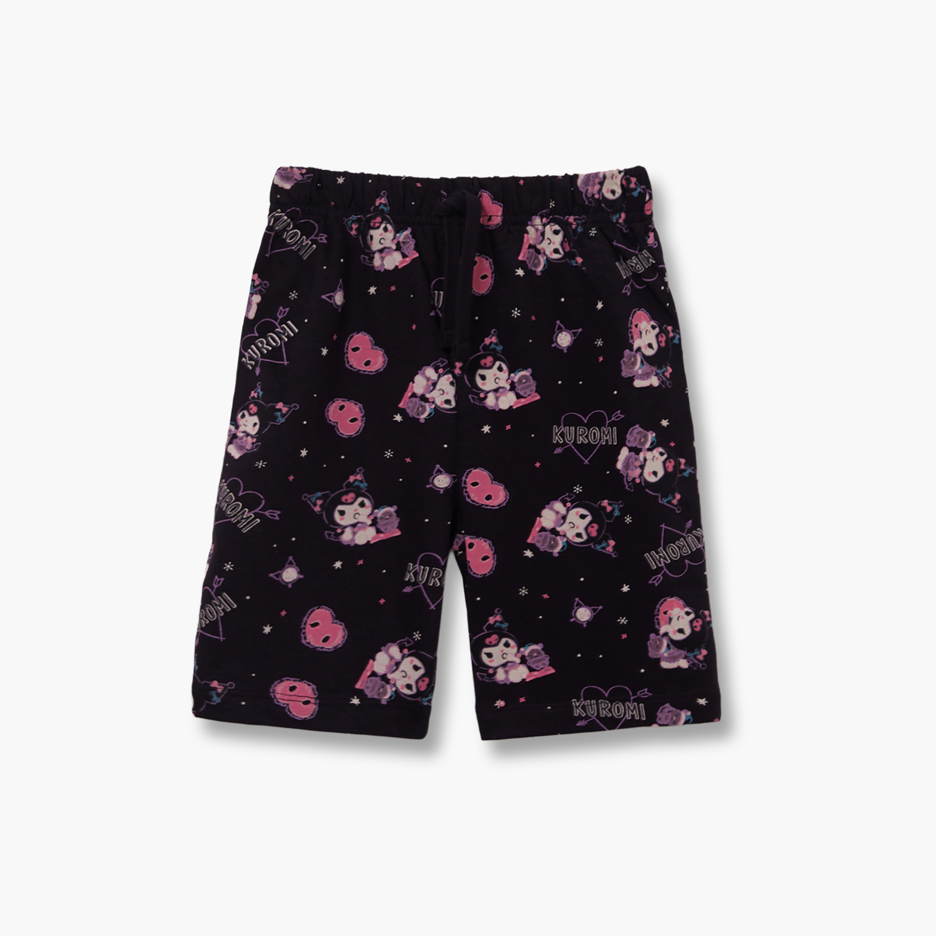 طقم تيشيرت وشورت قطني بطبعة كورومي-girls-clothing-setsandcoords-image-4