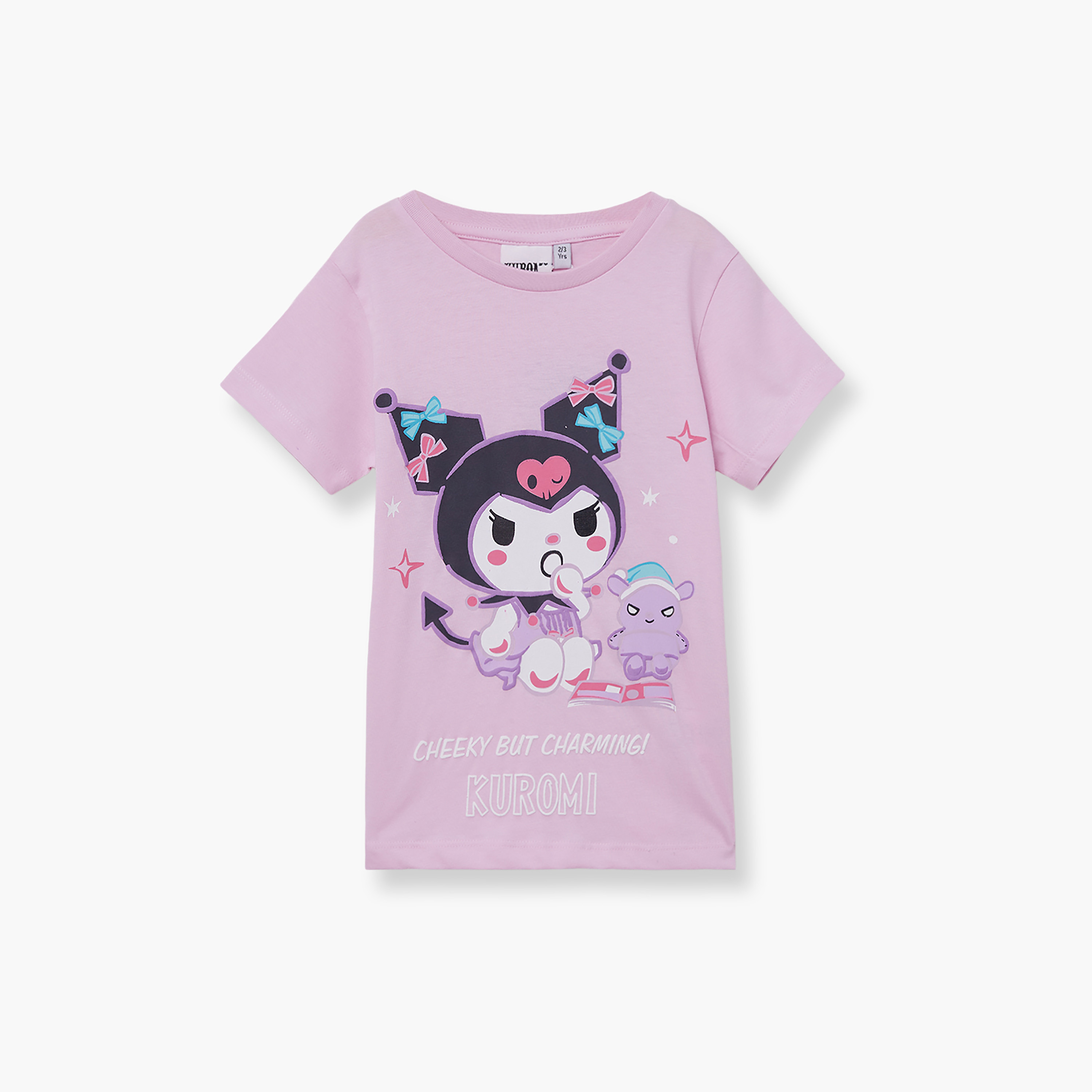 طقم تيشيرت وشورت قطني بطبعة كورومي-girls-clothing-setsandcoords-image-5