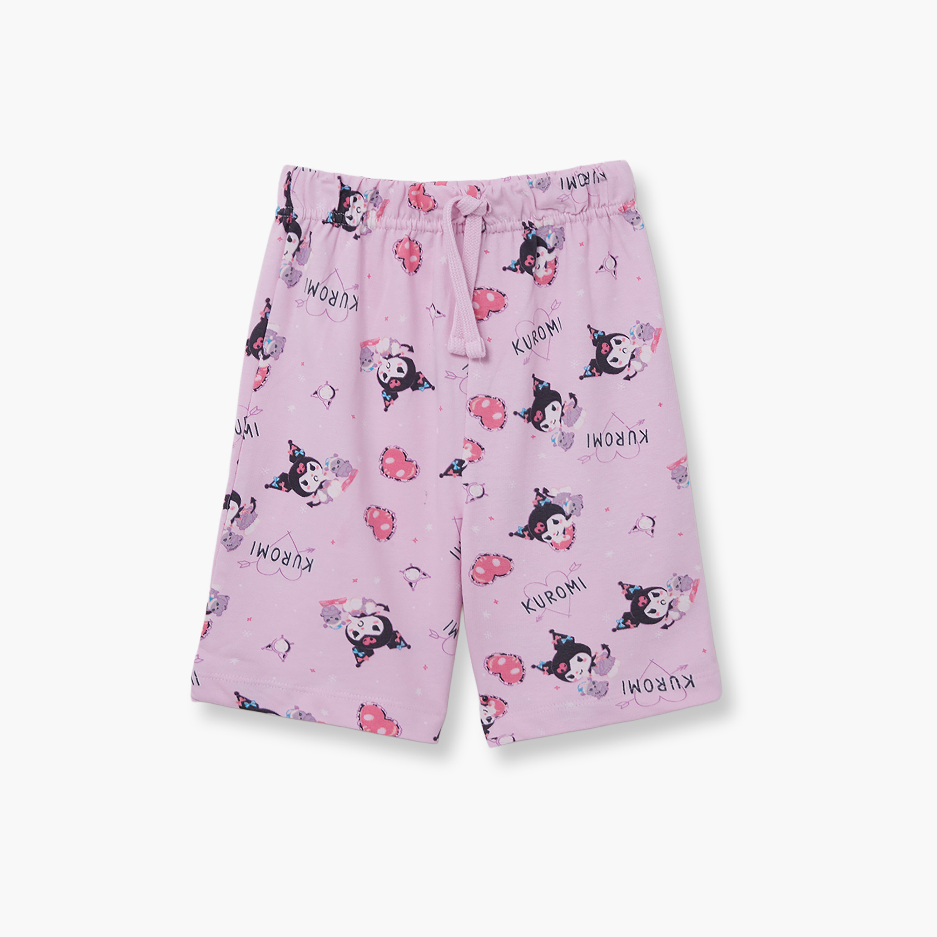 طقم تيشيرت وشورت قطني بطبعة كورومي-girls-clothing-setsandcoords-image-4