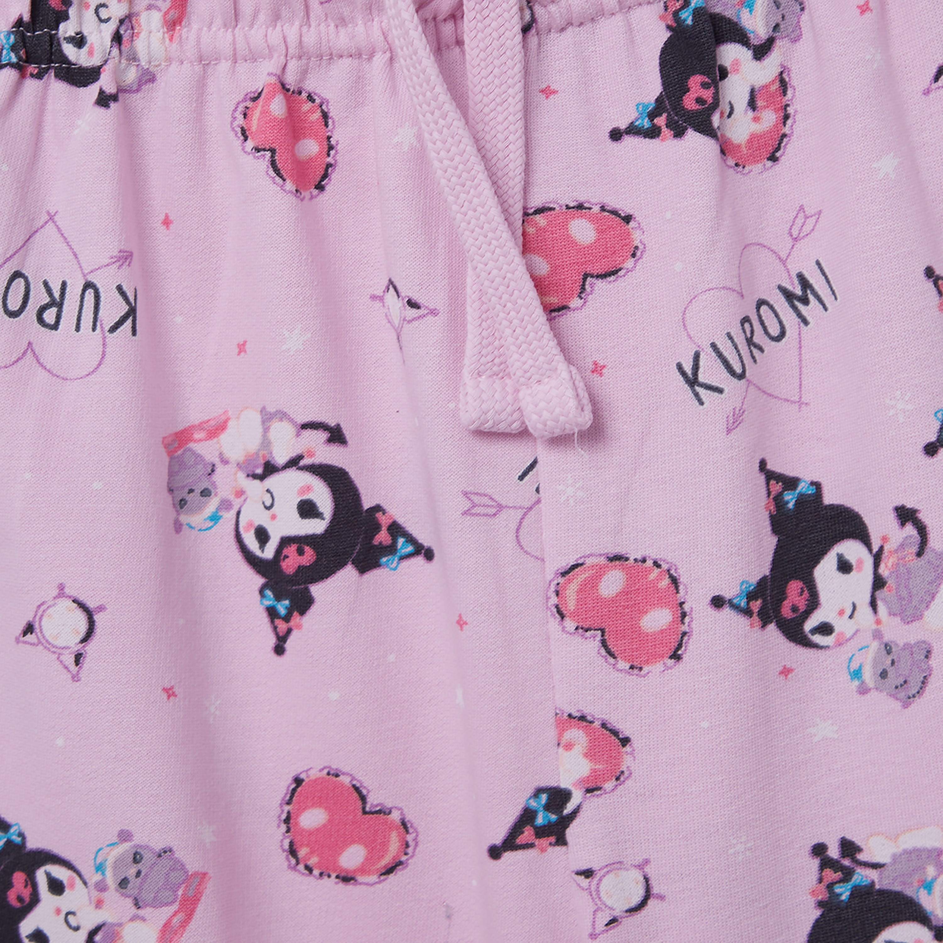 طقم تيشيرت وشورت قطني بطبعة كورومي-girls-clothing-setsandcoords-image-1