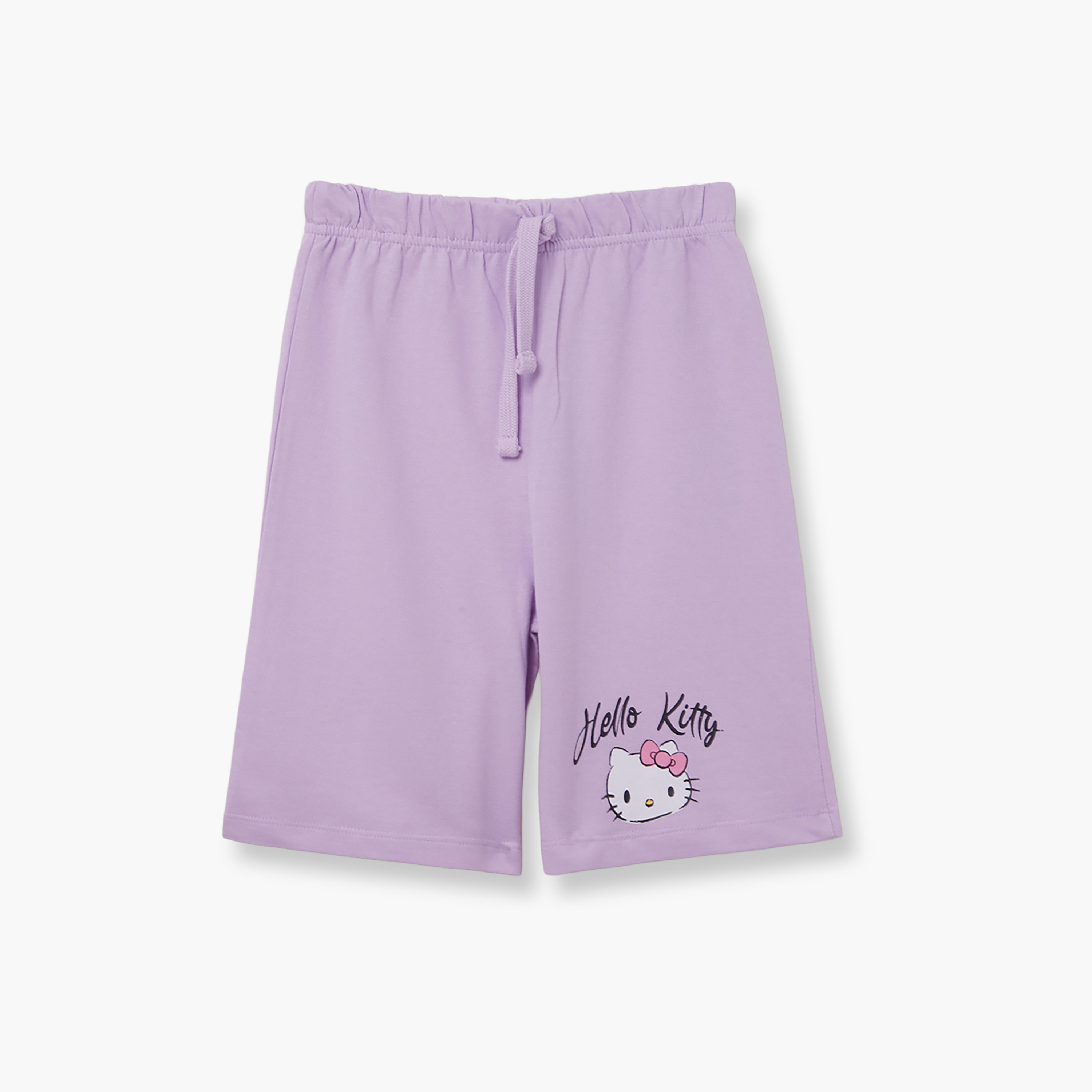 Hello Kitty Printed Cotton T-Shirt & Shorts Set-girls-clothing-setsandcoords-image-4