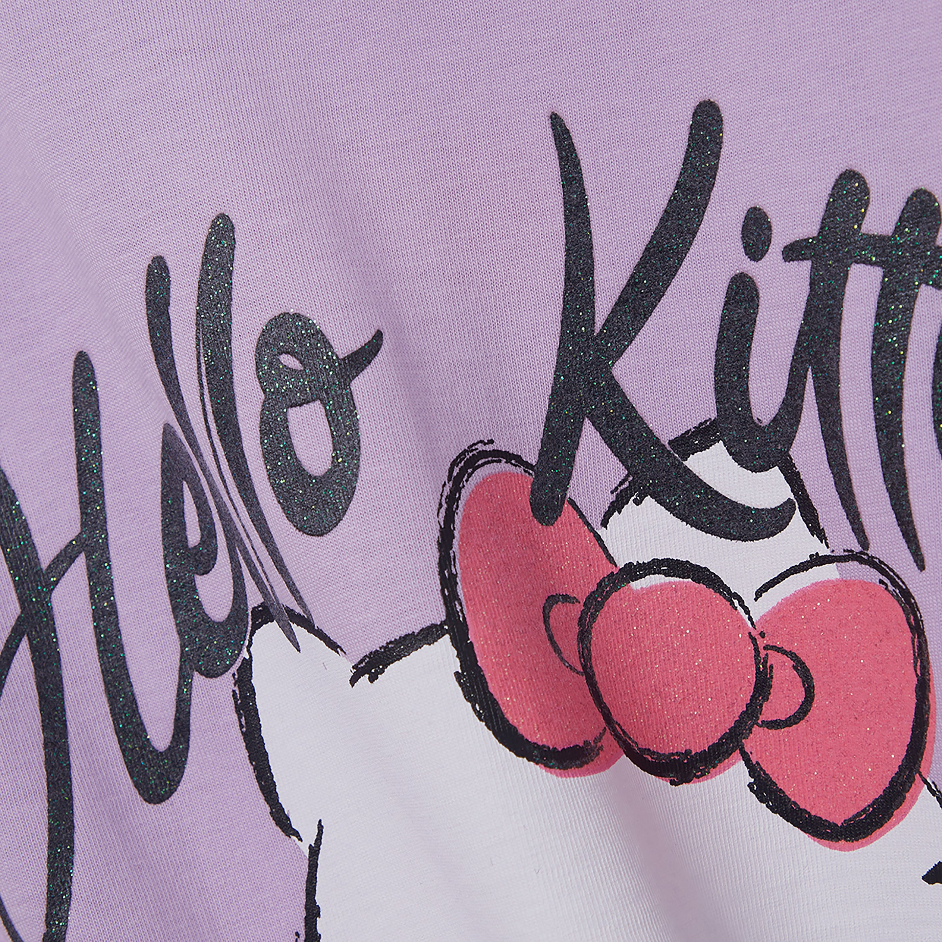 Hello Kitty Printed Cotton T-Shirt & Shorts Set-girls-clothing-setsandcoords-image-5