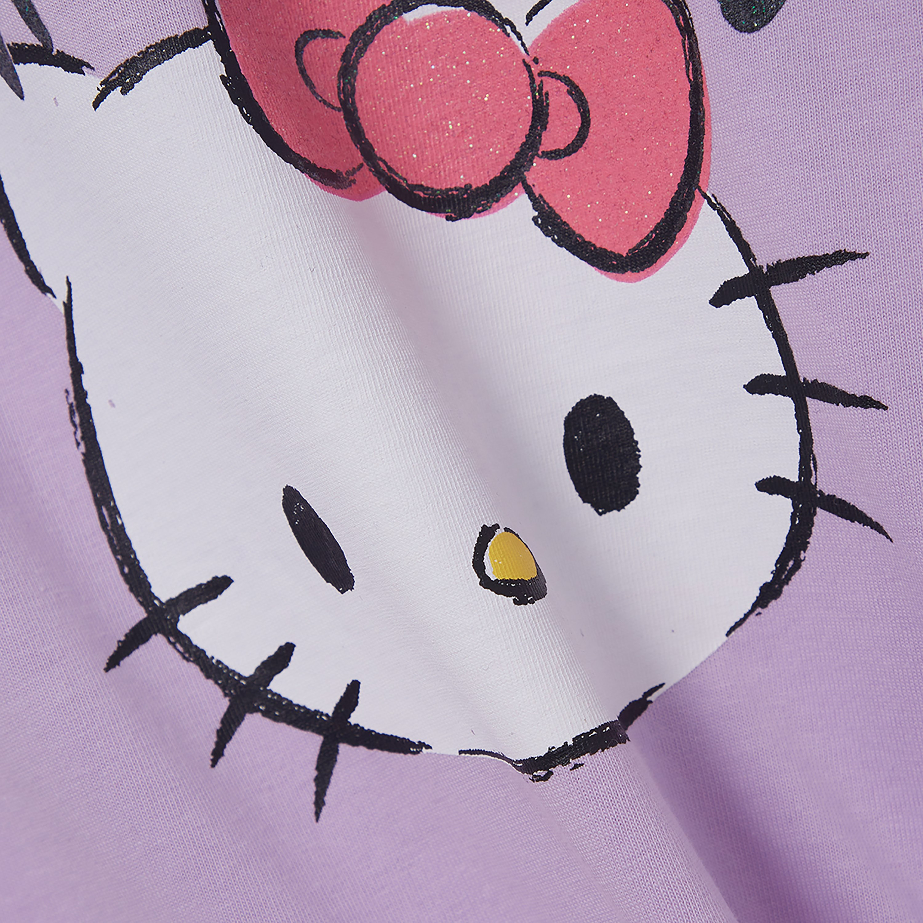 Hello Kitty Printed Cotton T-Shirt & Shorts Set-girls-clothing-setsandcoords-image-6