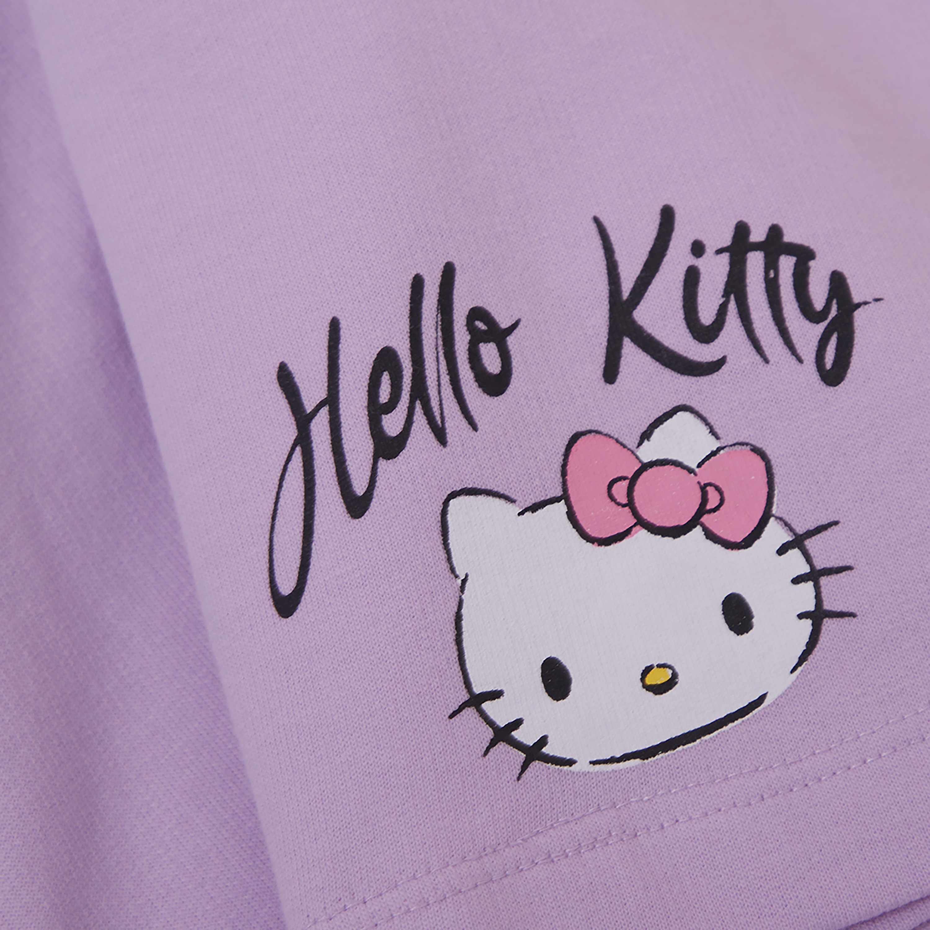 Hello Kitty Printed Cotton T-Shirt & Shorts Set-girls-clothing-setsandcoords-image-7