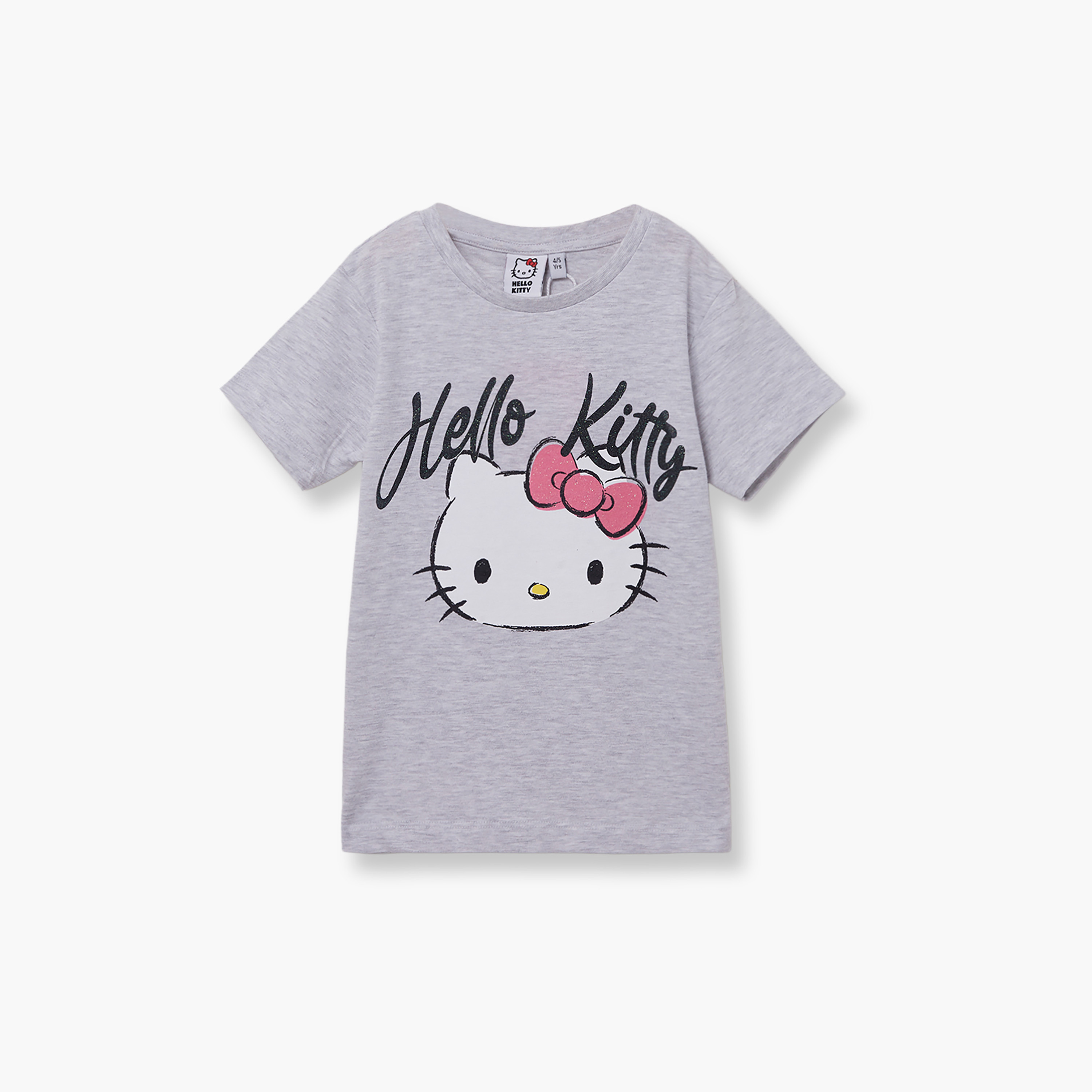 Hello Kitty Printed Cotton T-Shirt & Shorts Set-girls-clothing-setsandcoords-image-3
