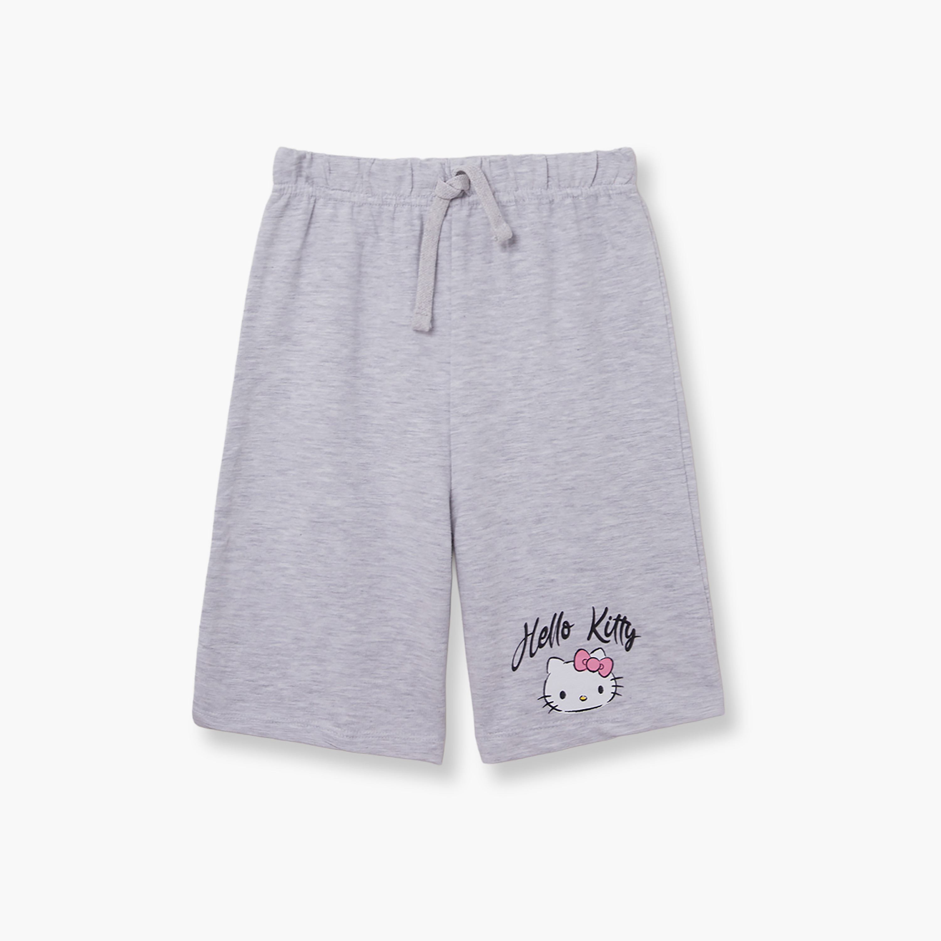 Hello Kitty Printed Cotton T-Shirt & Shorts Set-girls-clothing-setsandcoords-image-4
