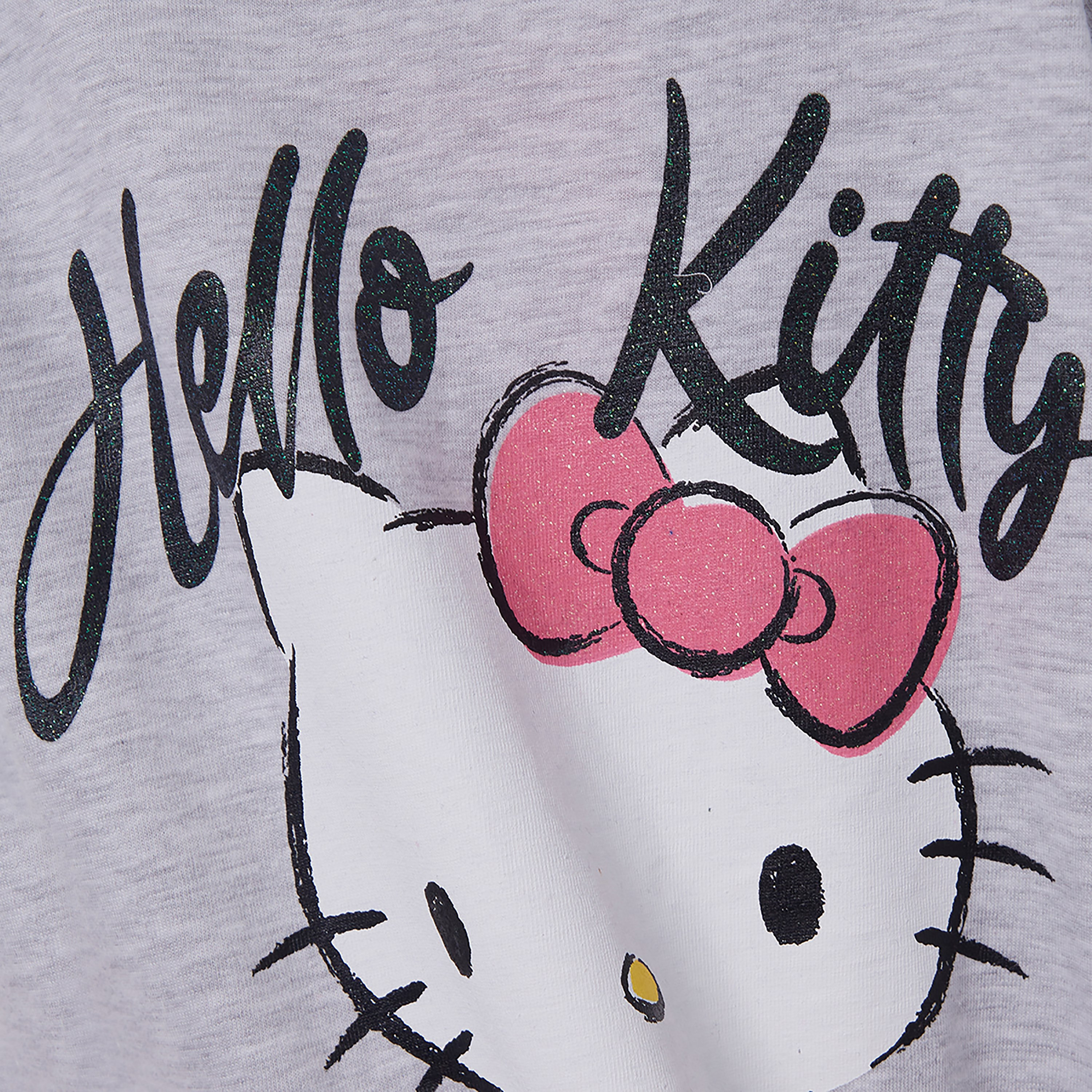 Hello Kitty Printed Cotton T-Shirt & Shorts Set-girls-clothing-setsandcoords-image-5