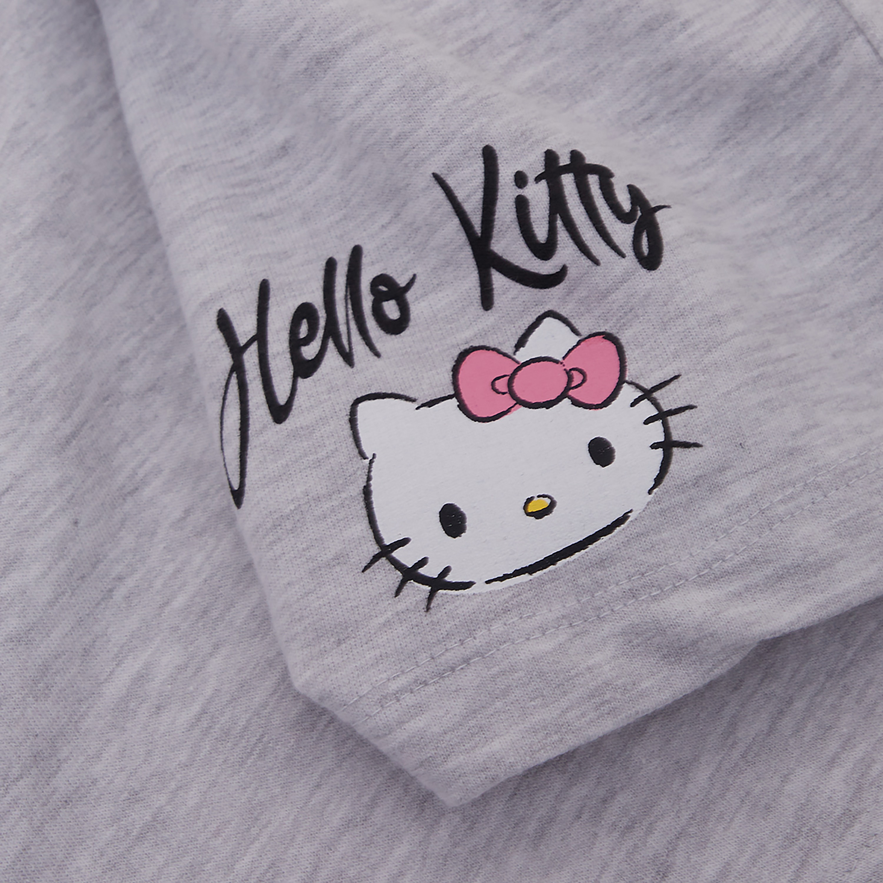 Hello Kitty Printed Cotton T-Shirt & Shorts Set-girls-clothing-setsandcoords-image-7