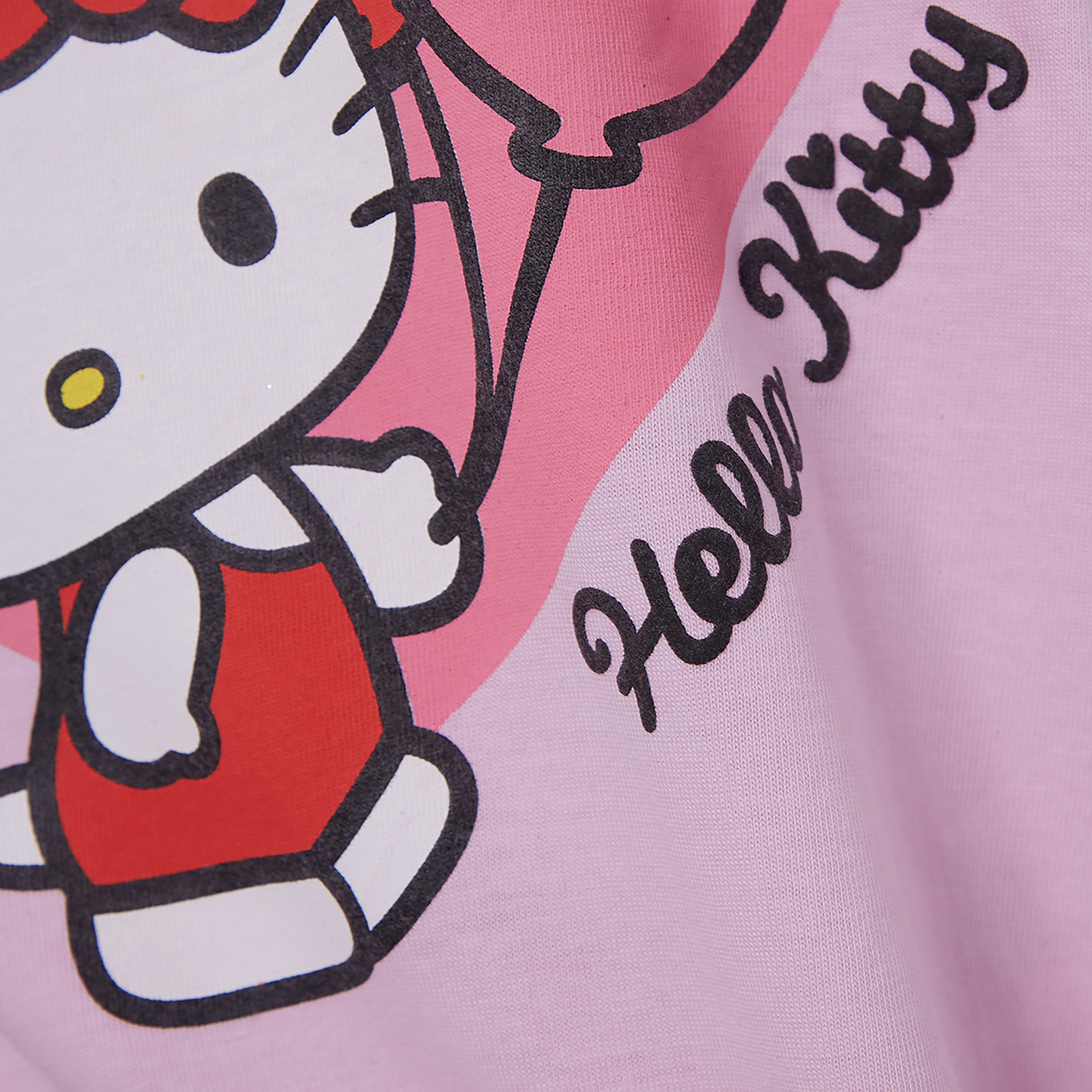 طقم تيشيرت وشورت قطني بطبعة هالو كيتي-girls-clothing-setsandcoords-image-3