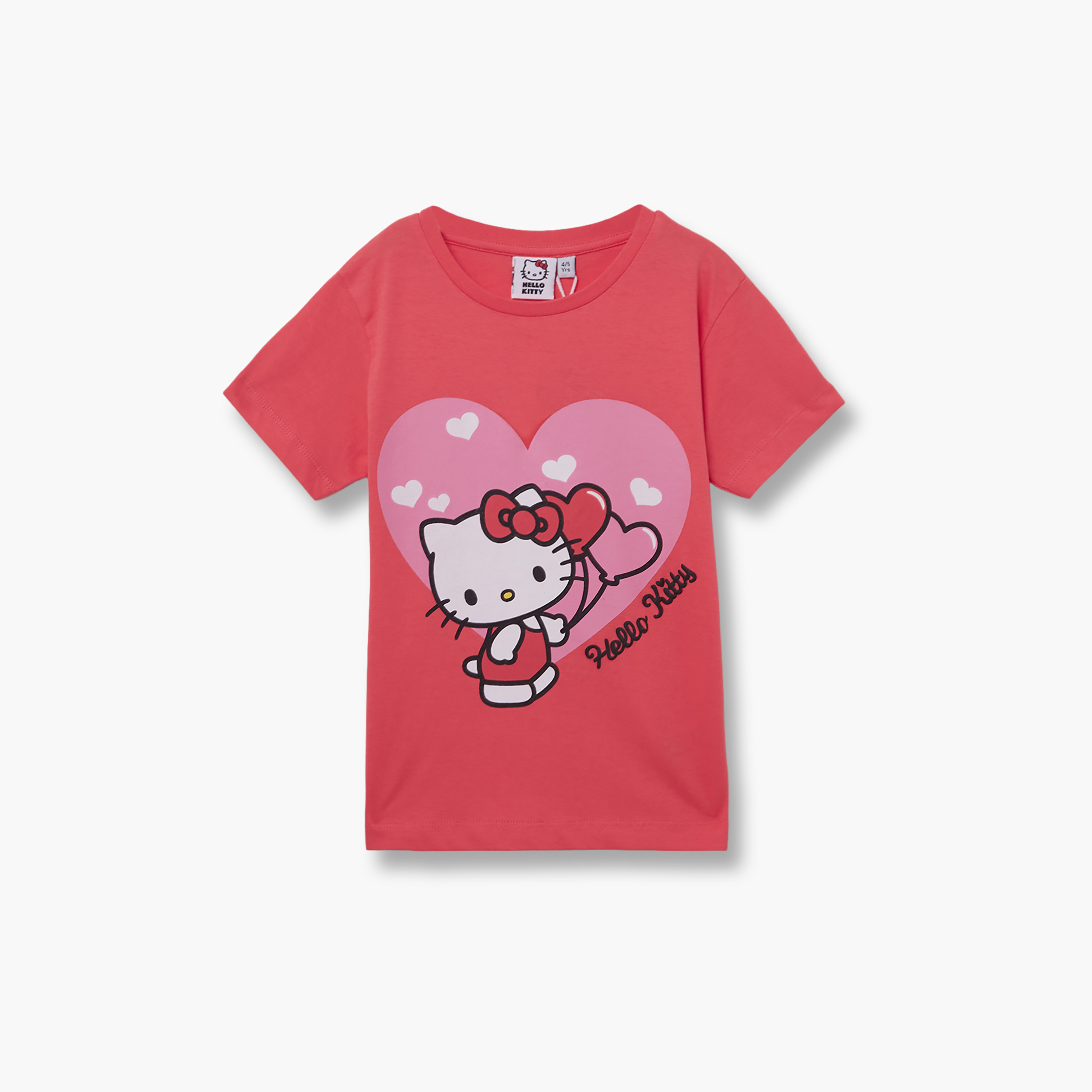 Hello Kitty Printed Cotton T-Shirt & Shorts Set-girls-clothing-setsandcoords-image-3