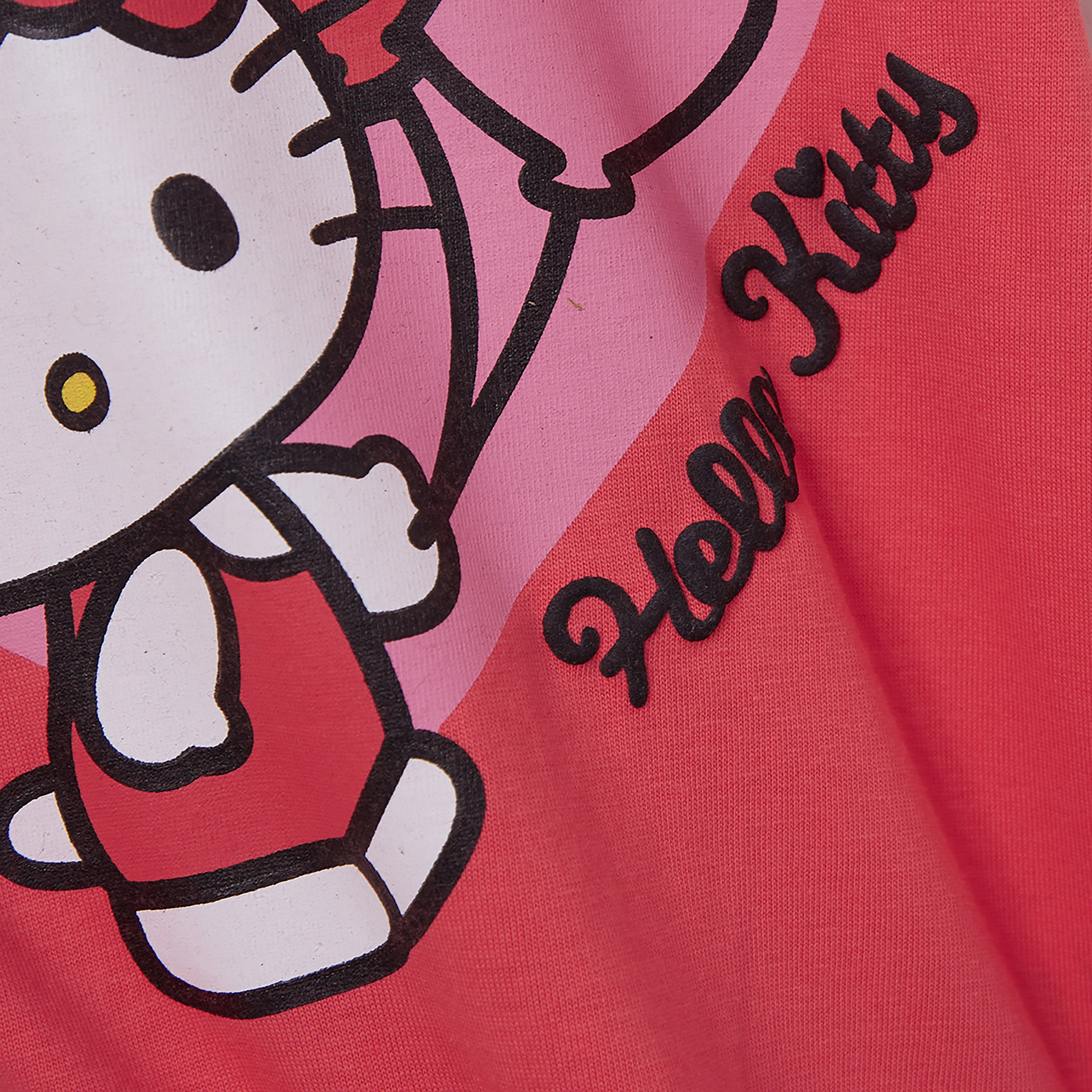 Hello Kitty Printed Cotton T-Shirt & Shorts Set-girls-clothing-setsandcoords-image-5