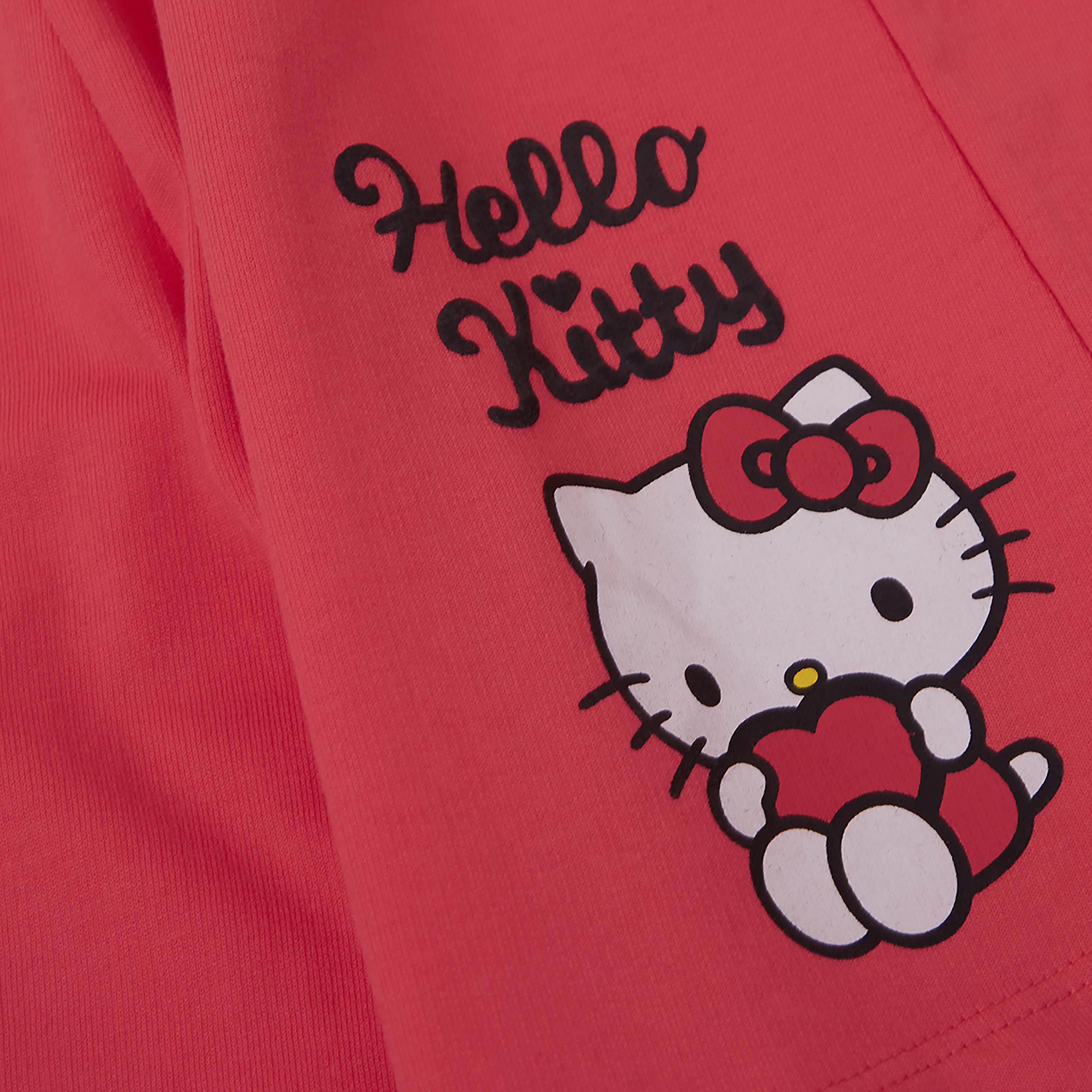 Hello Kitty Printed Cotton T-Shirt & Shorts Set-girls-clothing-setsandcoords-image-7