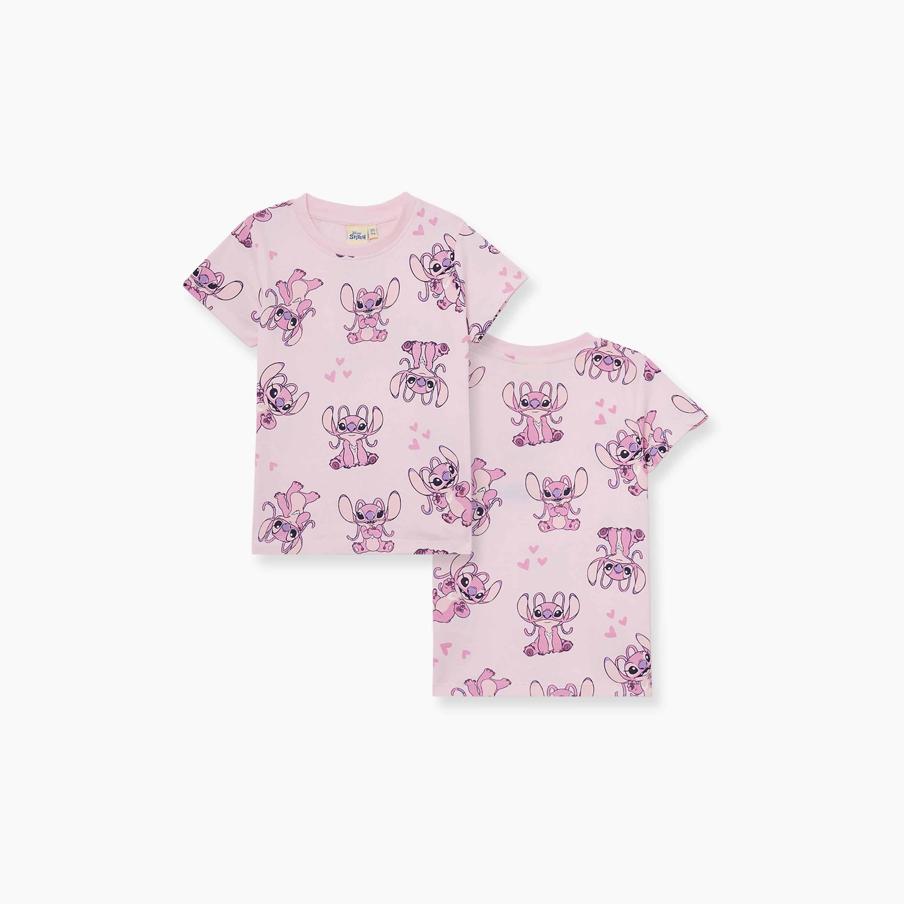 Lilo & Stitch Printed Short Sleeves Round Neck T-Shirt-girls-clothing-tshirts-image-4