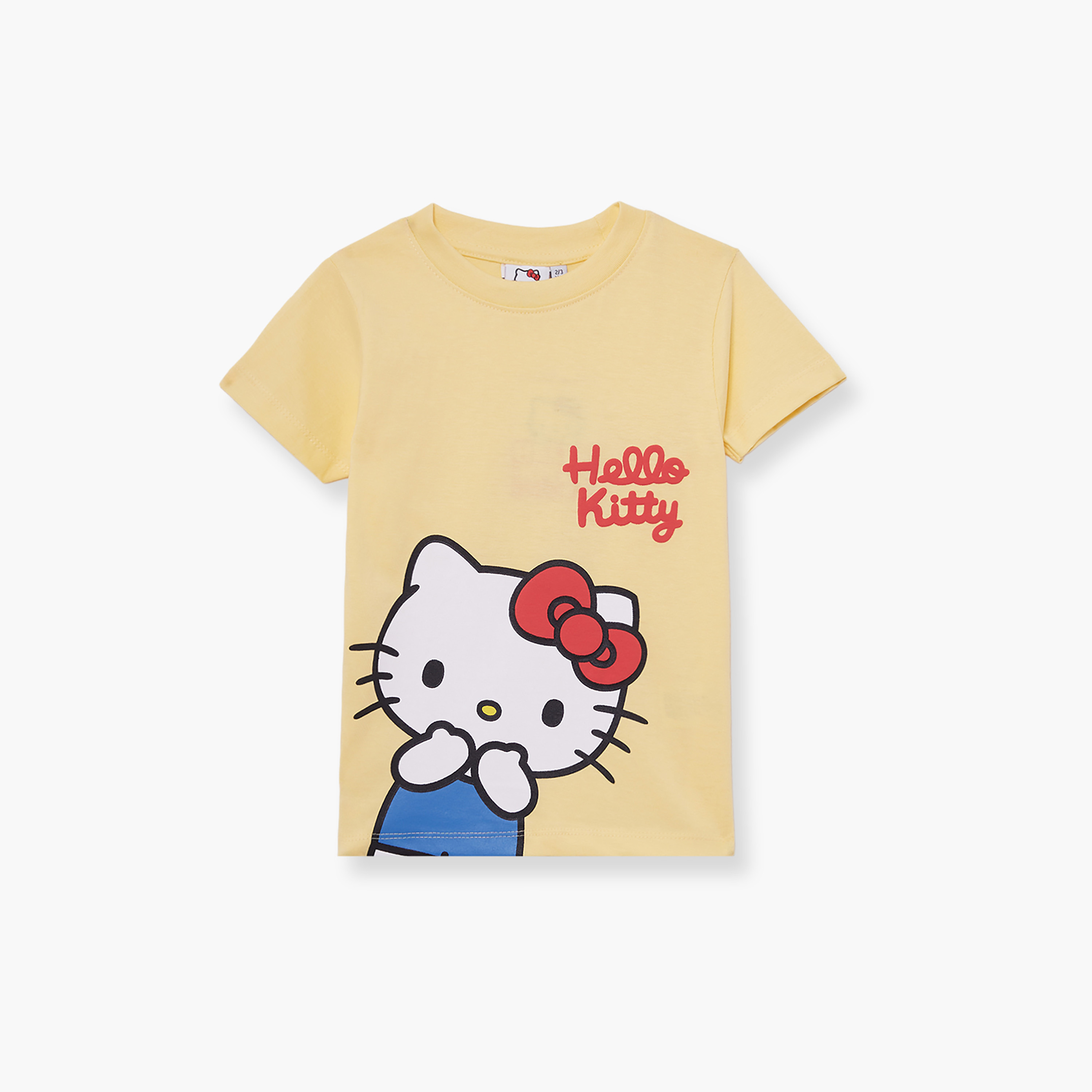 تي شيرت بأكمام قصيرة ورقبة دائرية بطبعة هالو كيتي-girls-clothing-tshirts-image-2
