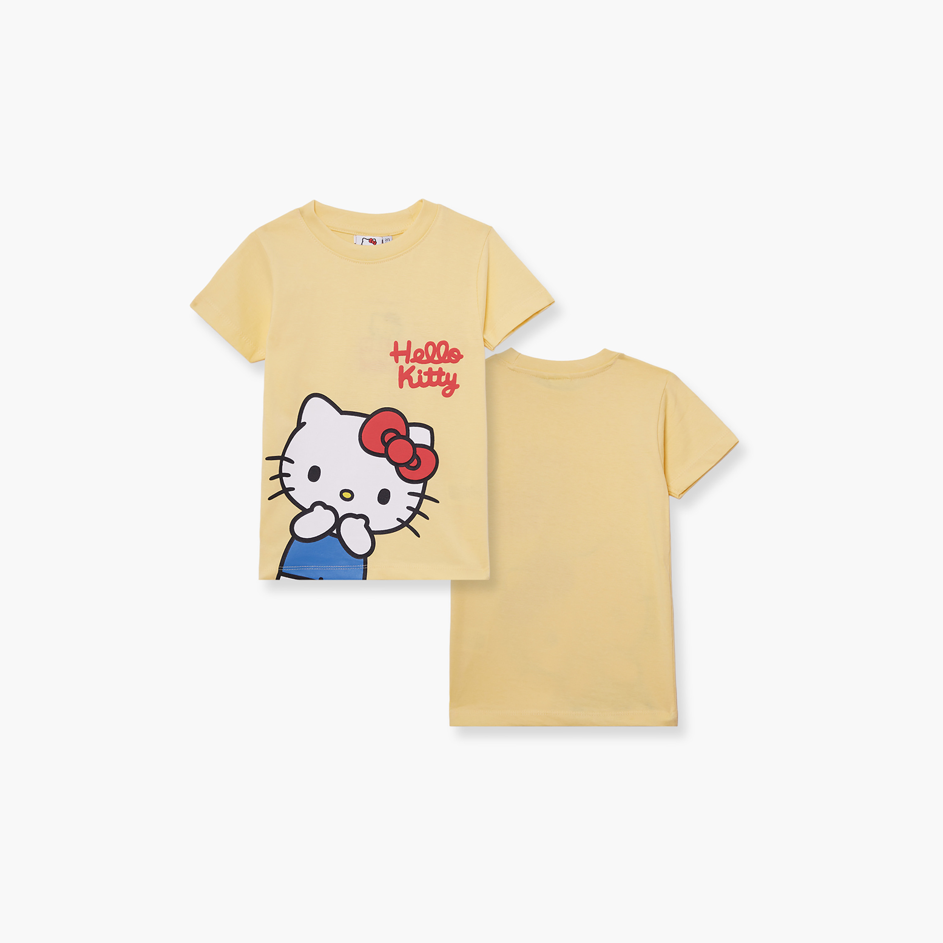 تي شيرت بأكمام قصيرة ورقبة دائرية بطبعة هالو كيتي-girls-clothing-tshirts-image-4