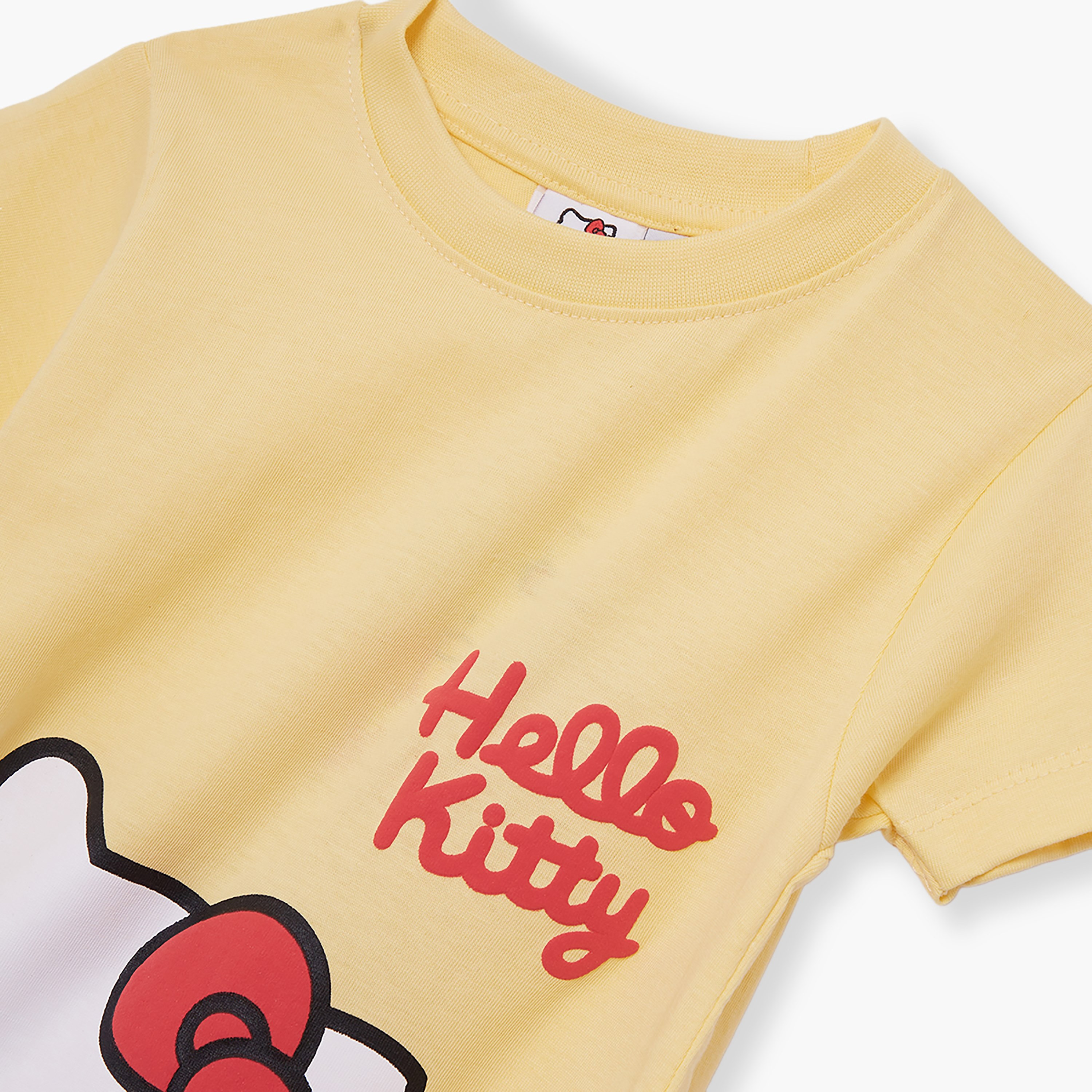 تي شيرت بأكمام قصيرة ورقبة دائرية بطبعة هالو كيتي-girls-clothing-tshirts-image-5