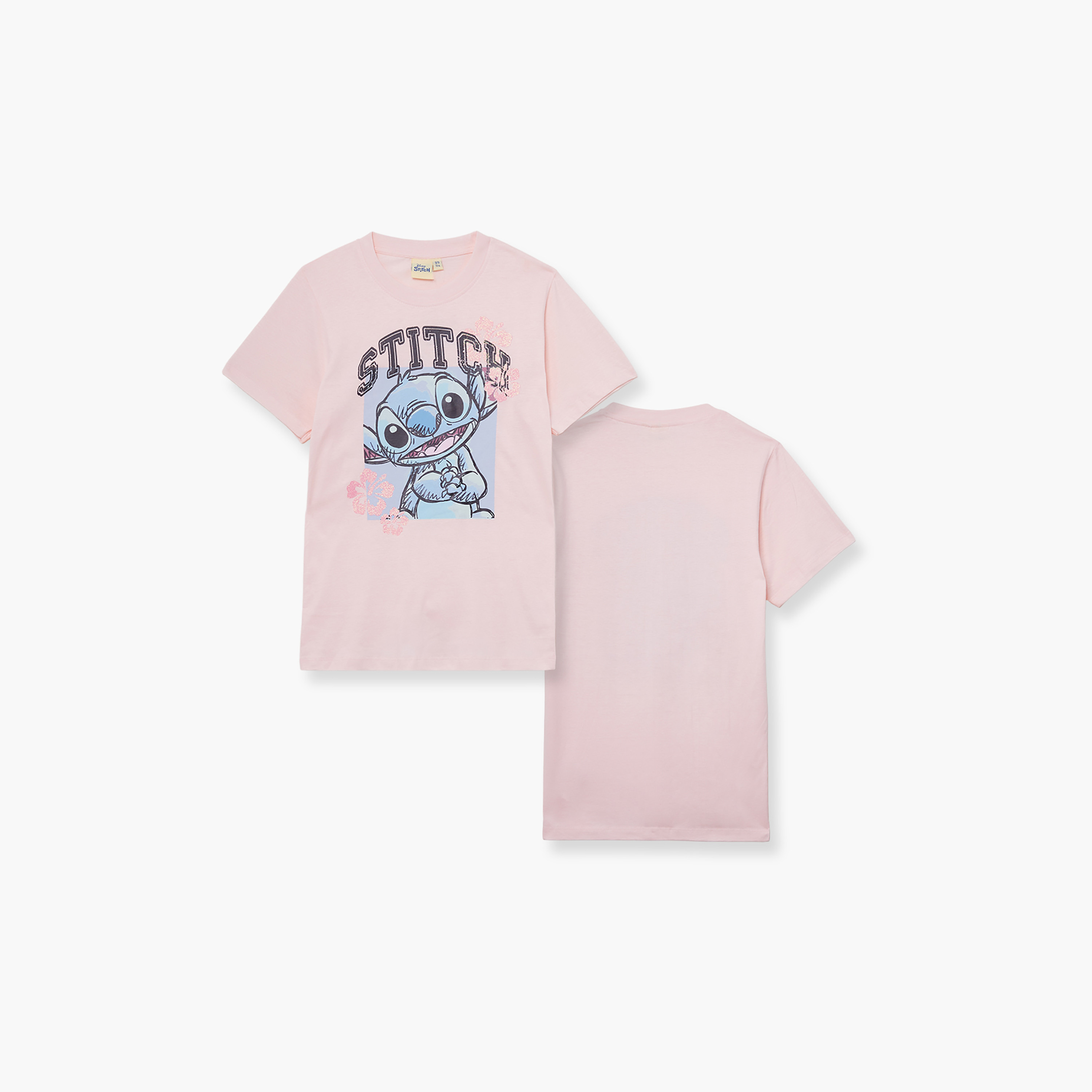 Lilo & Stitch Printed Short Sleeves Round Neck T-Shirt-girls-clothing-tshirts-image-4
