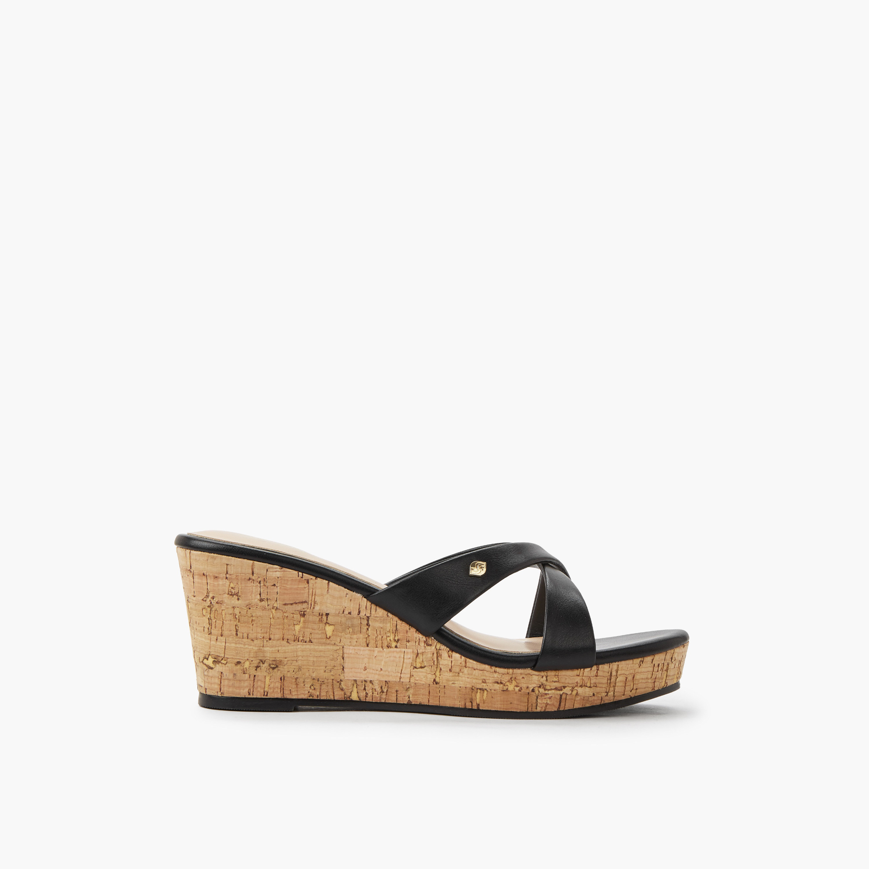 Surestep Women Lightweight Elegant Wedge Heel Sandals with Cork Finish-women-shoes-sandals-heeled-image-3