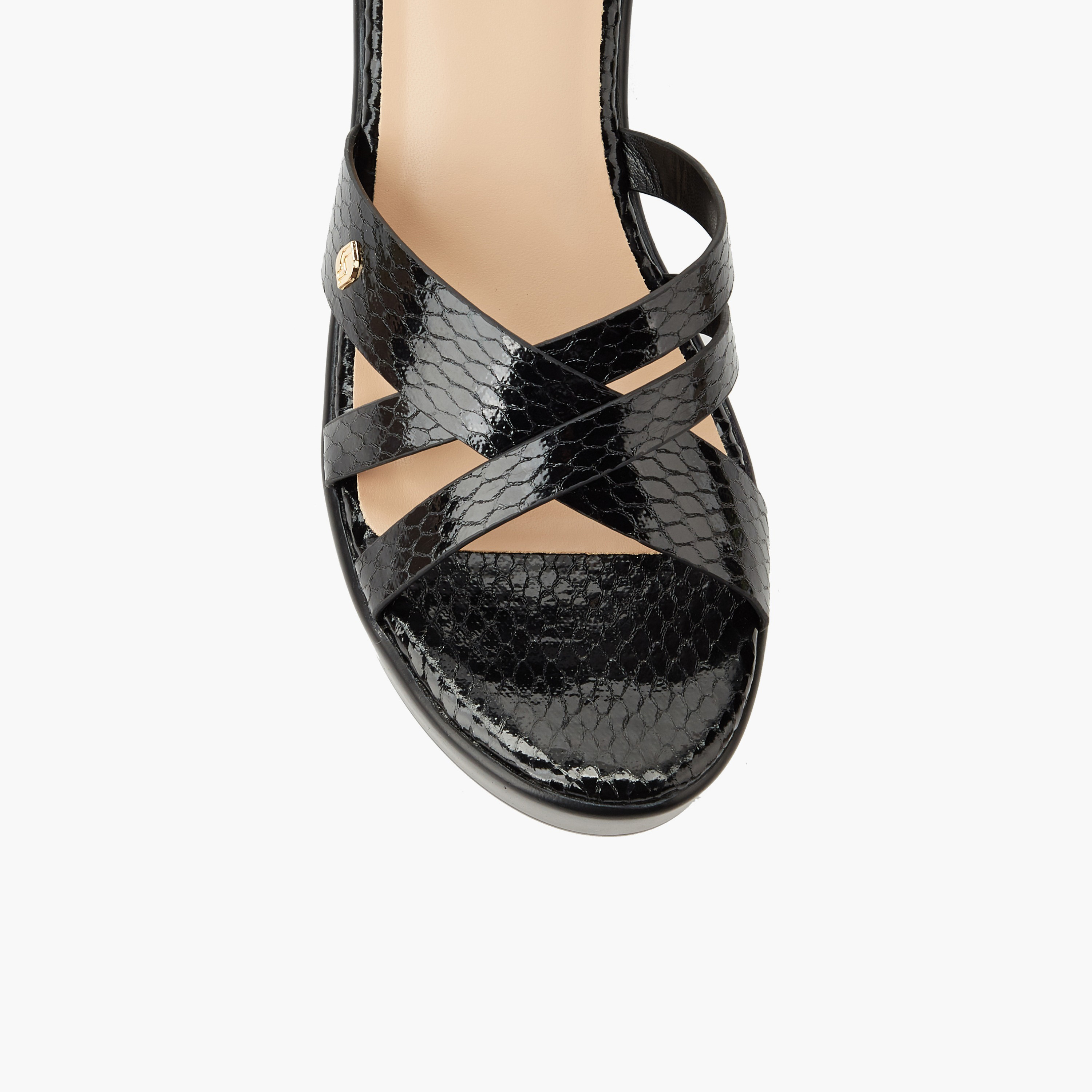 Surestep Women Textured Lightweight Wedge Heel Cross Strap Sandals-women-shoes-sandals-heeled-image-5