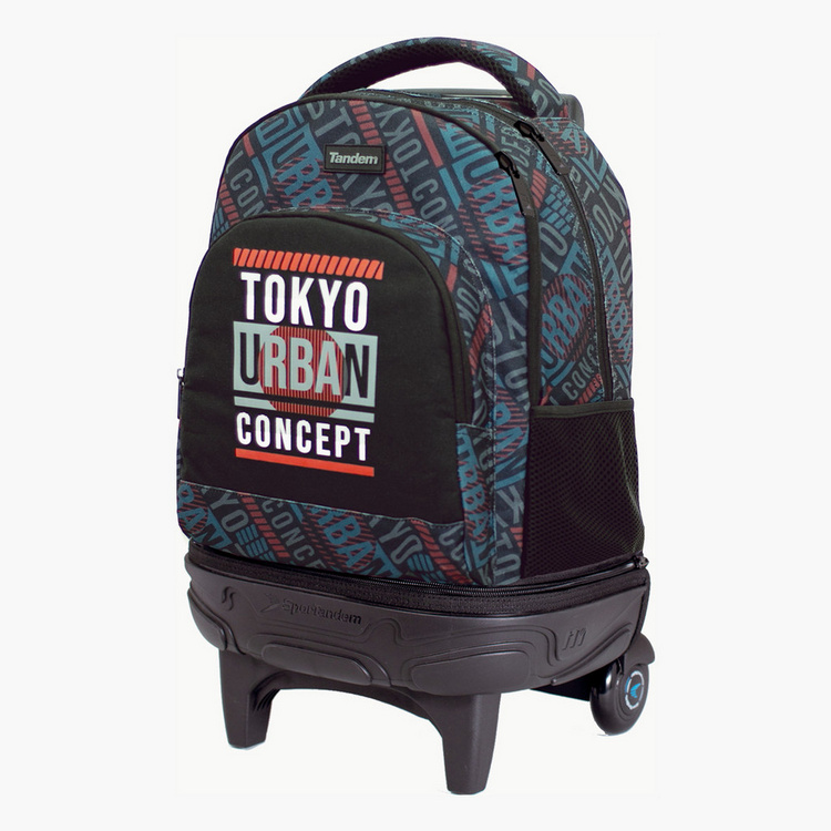 Tandem Printed Detachable Trolley Backpack - 18 inches