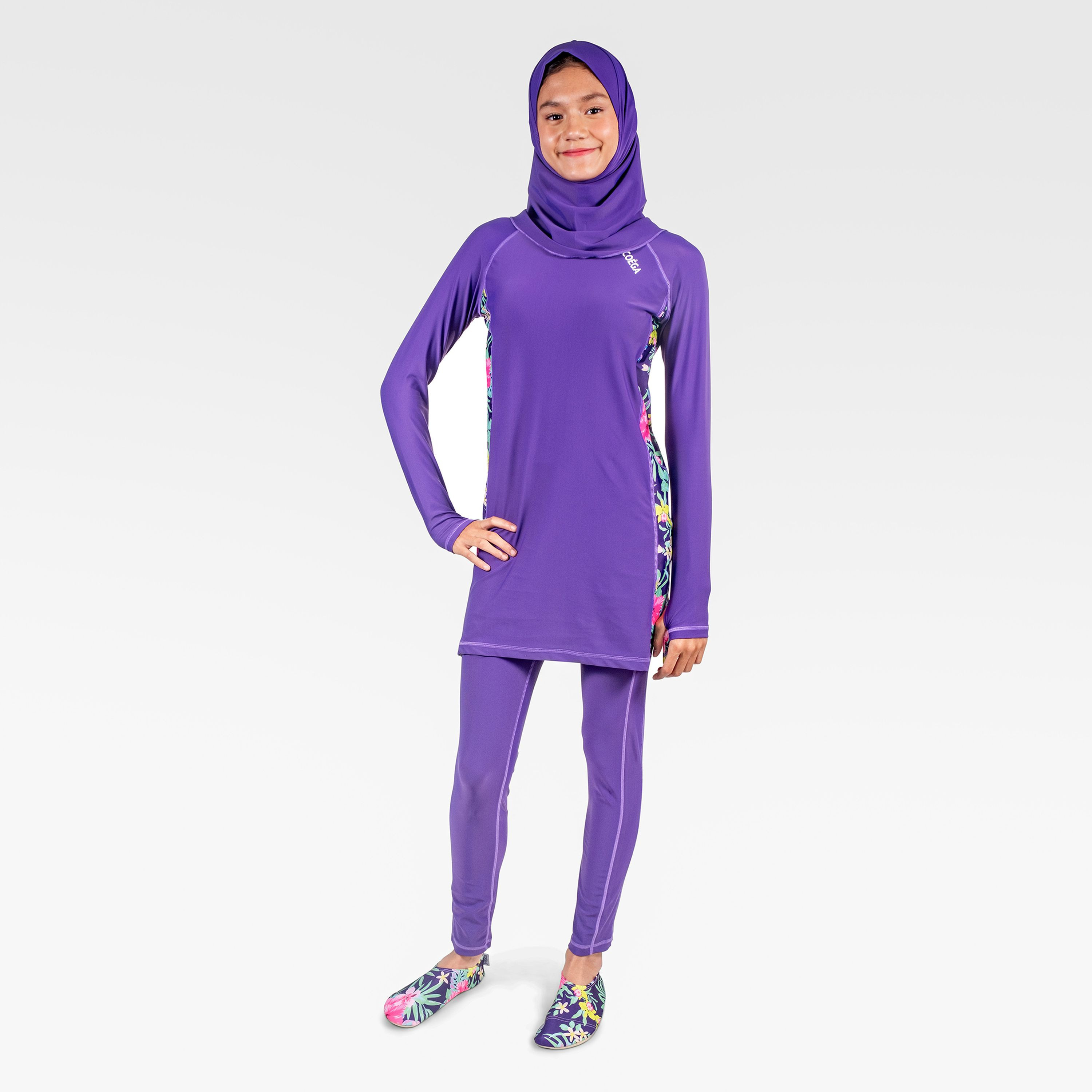 كويغا-  ملابس سباحة محتشمة ثلاث قطع للبنات-sports-girls-clothing-swimwear-image-1
