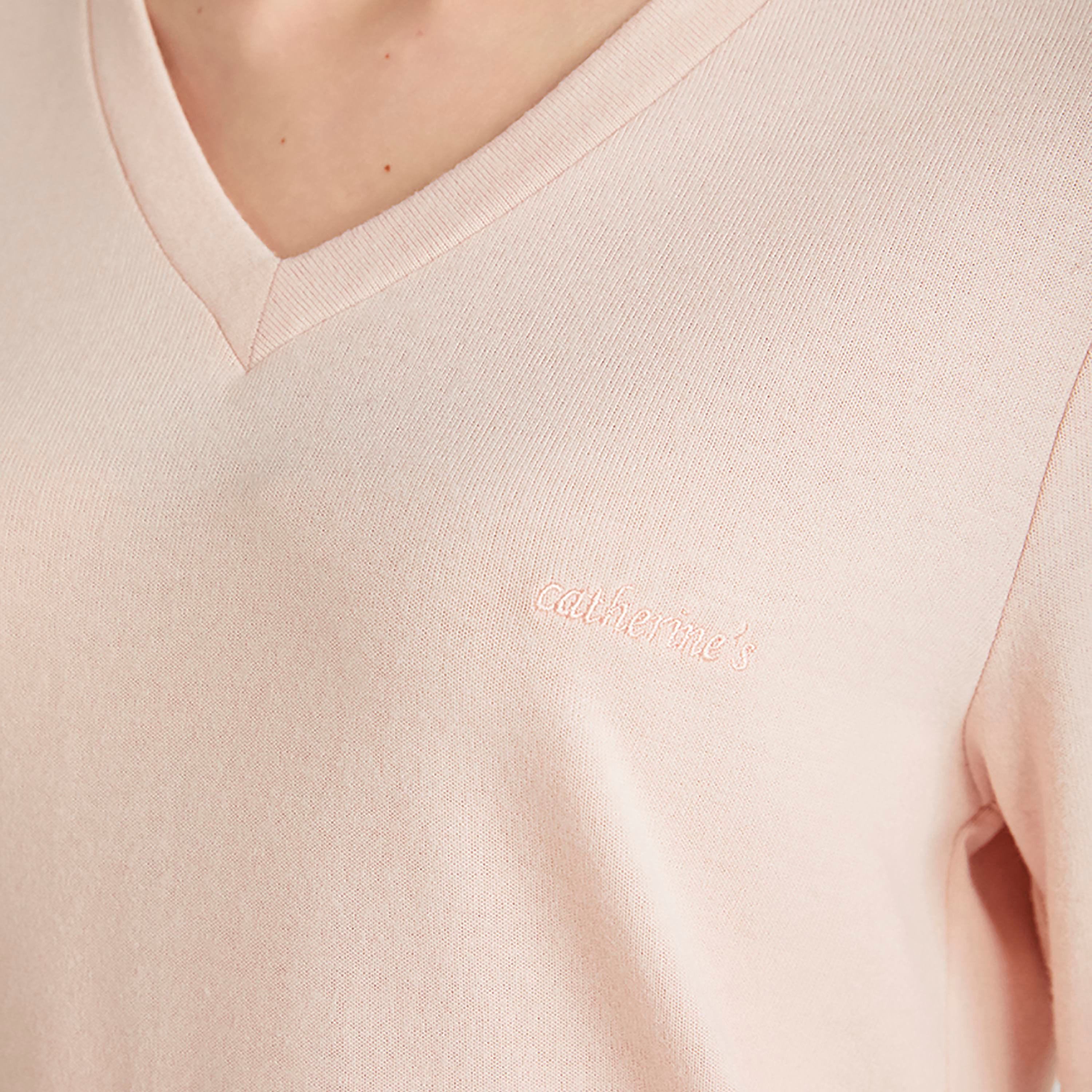 طقم بيجامة مع تي شيرت بفتحة رقبة V وقميص بيجامة نسائي من كاثرينز-women-clothing-nightwear-pyjamas-longsets-image-5