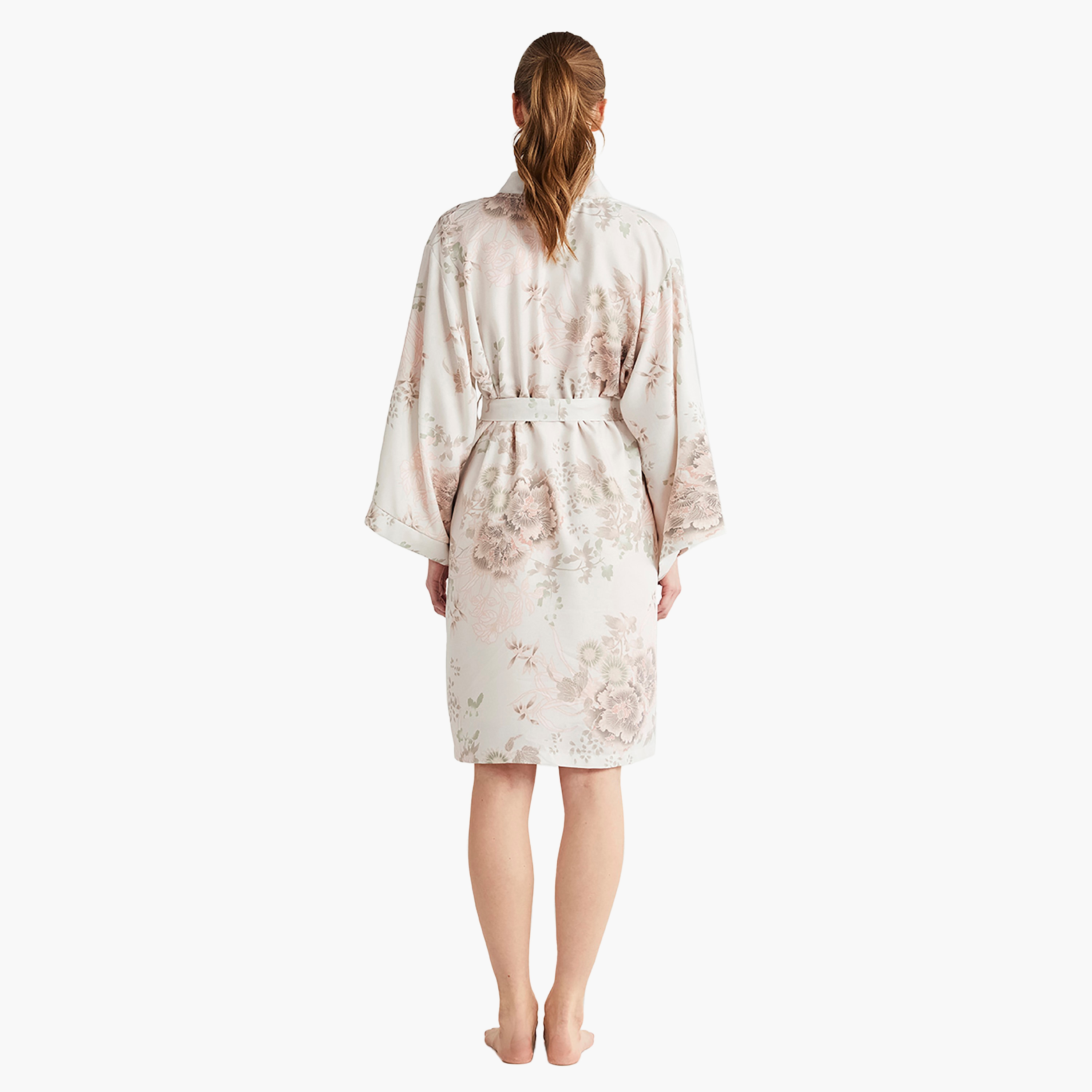 طقم رداء مع تي شيرت برقبة دائرية مزخرفة بالزهور وبنطلون ورداء نسائي من كاثرينز-women-clothing-nightwear-pyjamas-longsets-image-4