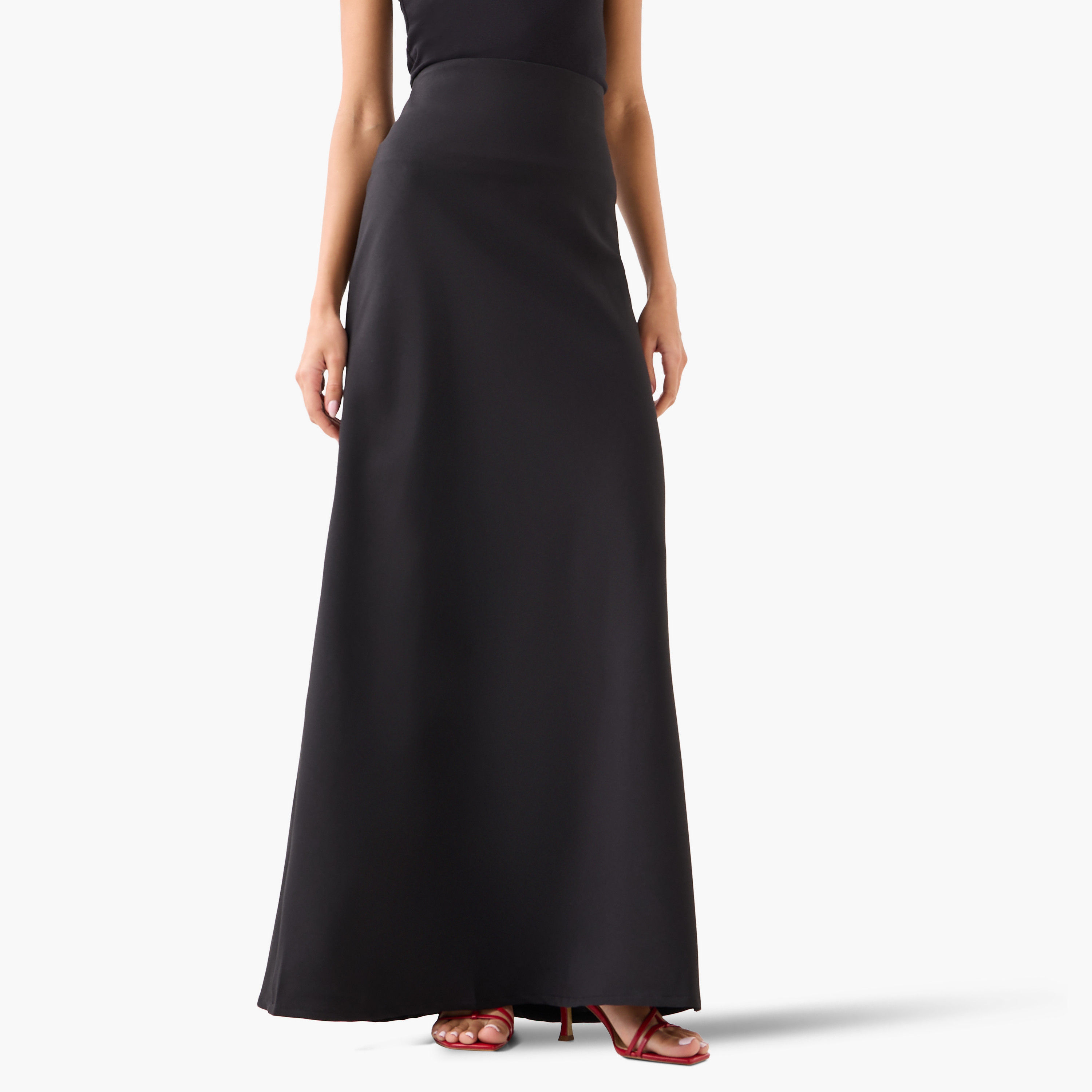 تنورة ماكسي نسائية قصة "ايه-لاين" بخصر مرتفع من غولدن أبل-women-clothing-bottoms-skirts-image-13