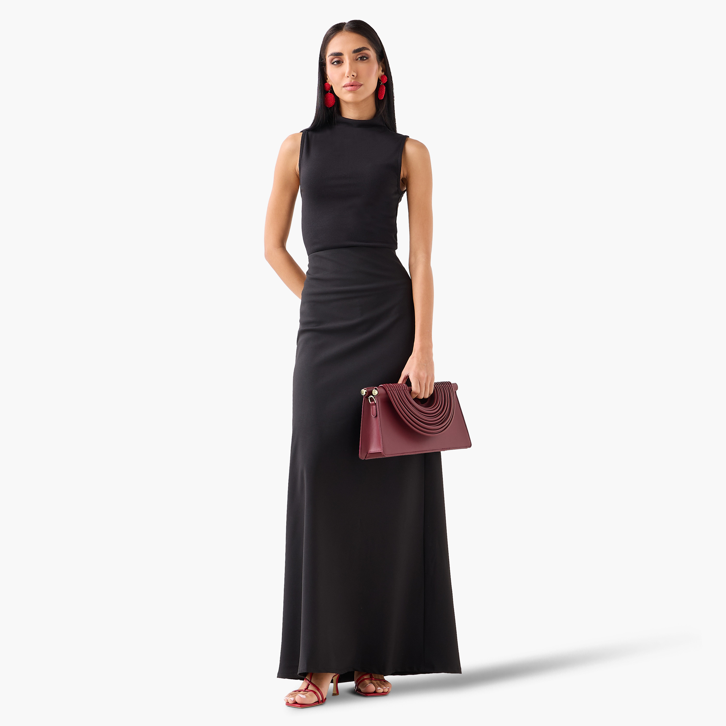 تنورة ماكسي نسائية قصة "ايه-لاين" بخصر مرتفع من غولدن أبل-women-clothing-bottoms-skirts-image-15