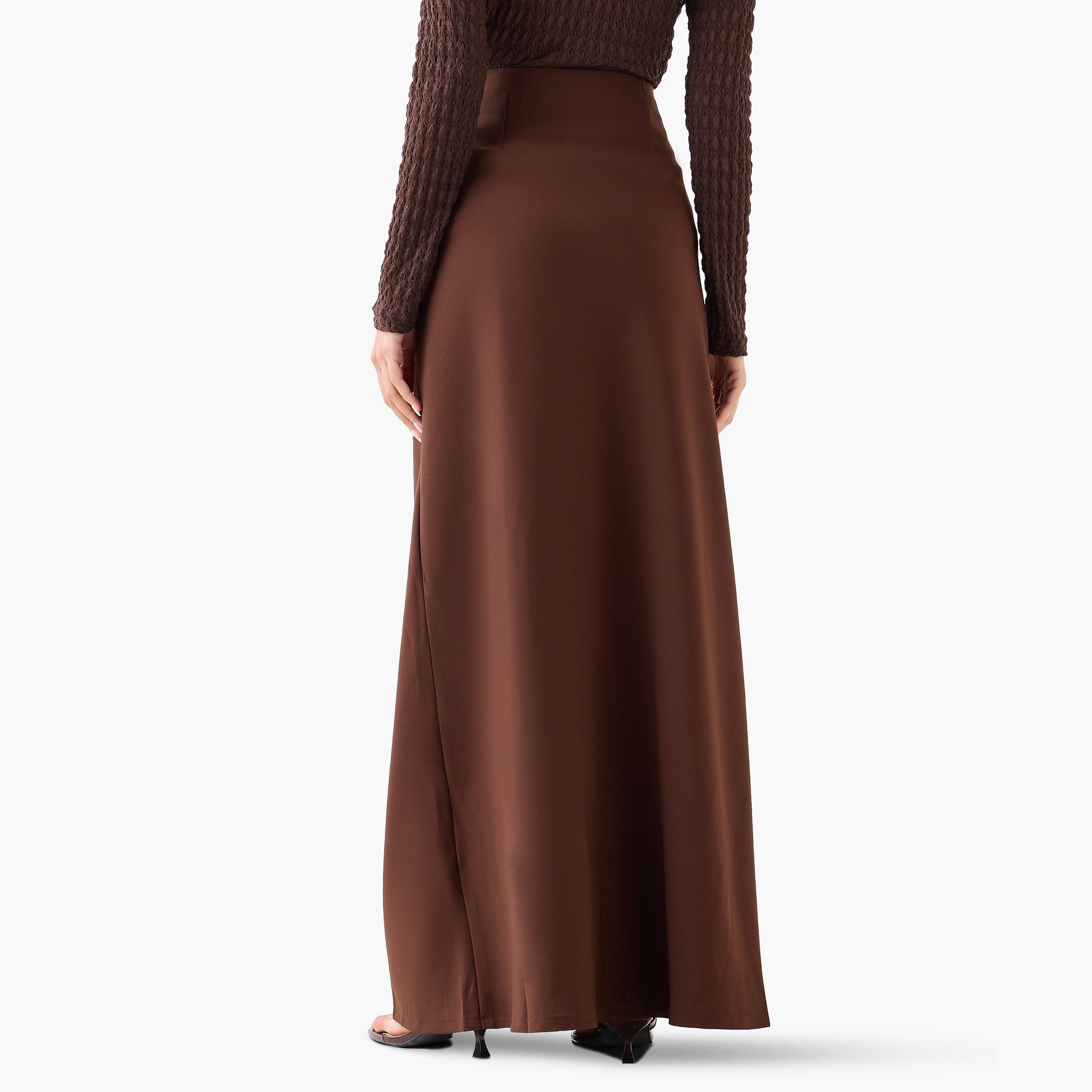 تنورة ماكسي نسائية قصة "ايه-لاين" بخصر مرتفع من غولدن أبل-women-clothing-bottoms-skirts-image-8