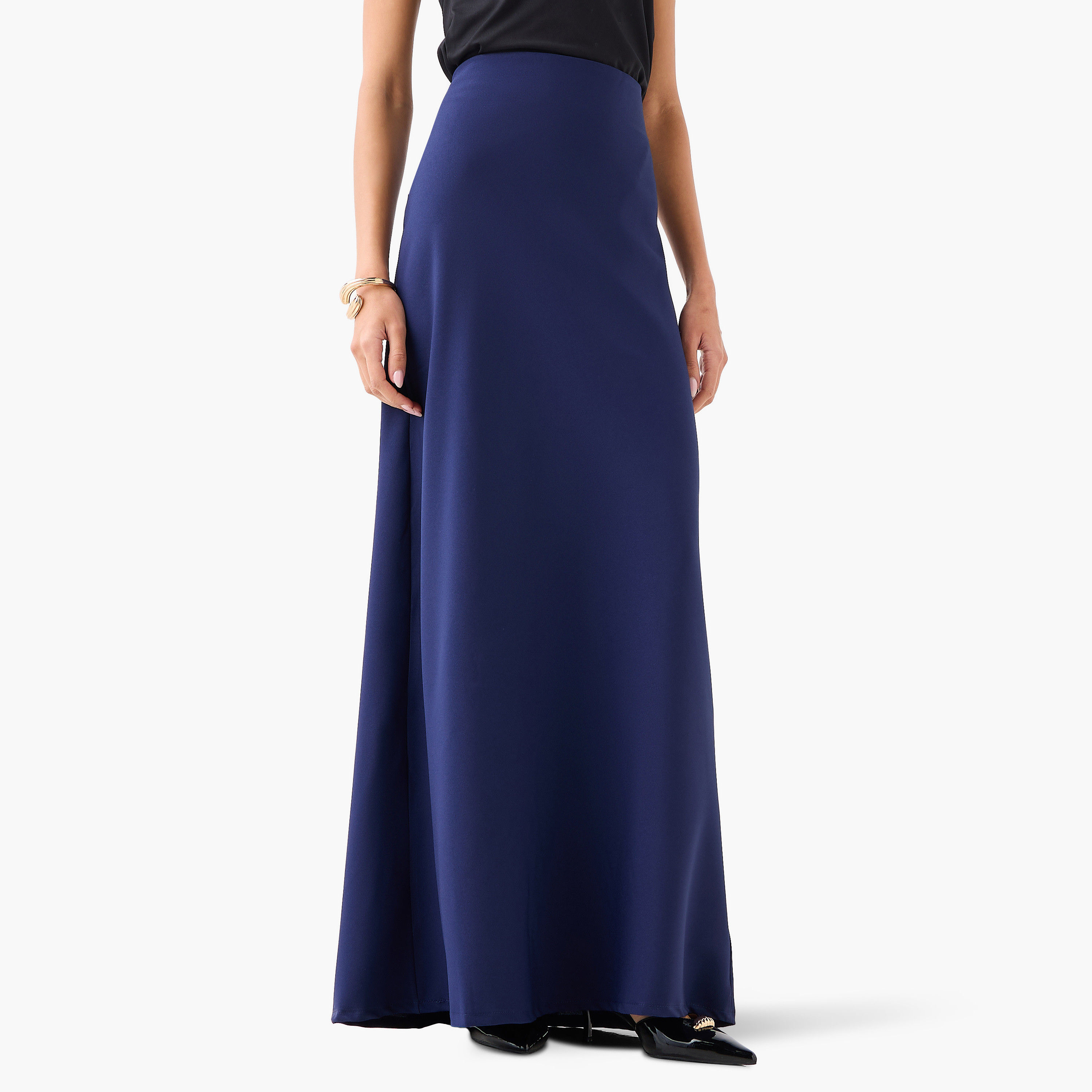 تنورة ماكسي نسائية قصة "ايه-لاين" بخصر مرتفع من غولدن أبل-women-clothing-bottoms-skirts-image-17