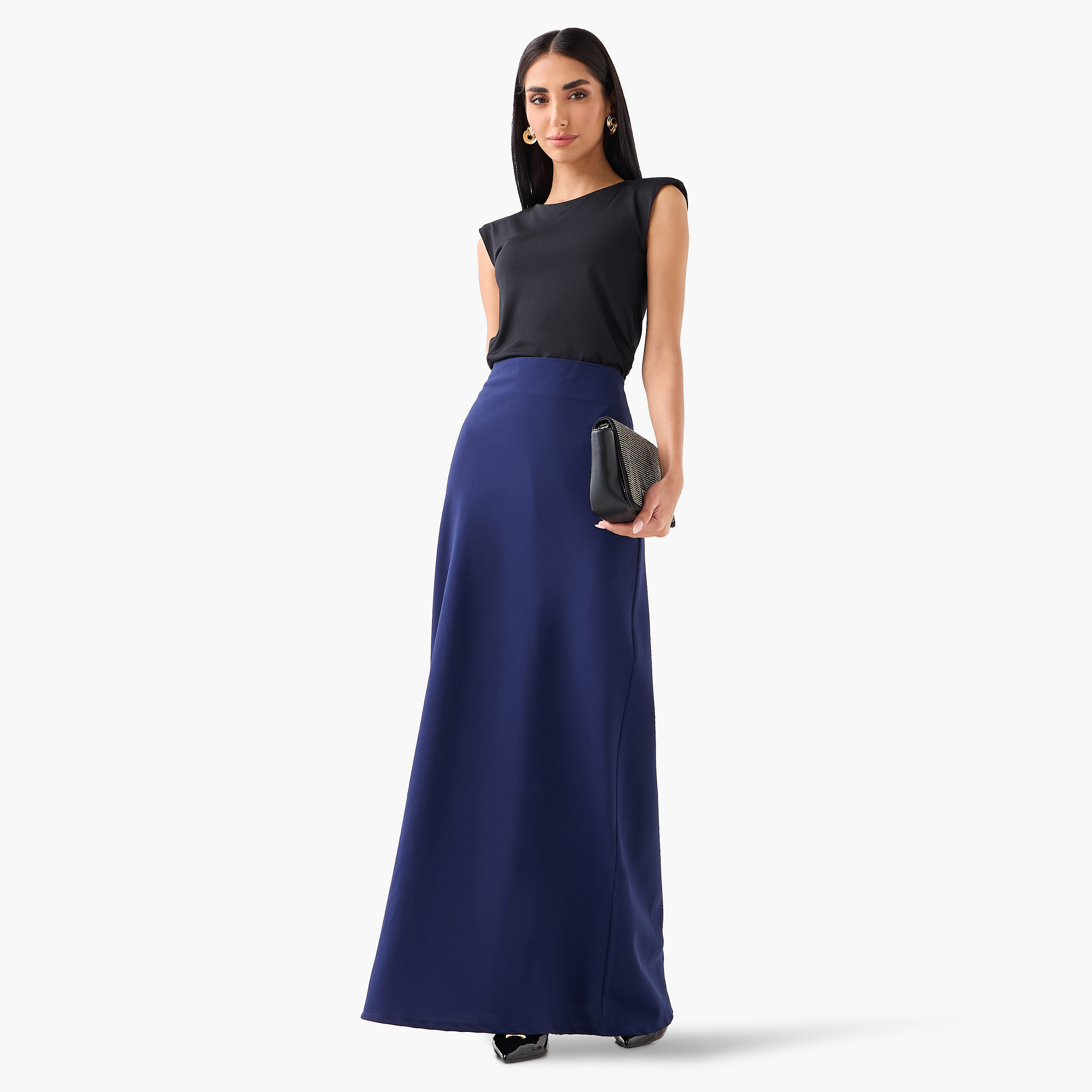 تنورة ماكسي نسائية قصة "ايه-لاين" بخصر مرتفع من غولدن أبل-women-clothing-bottoms-skirts-image-19