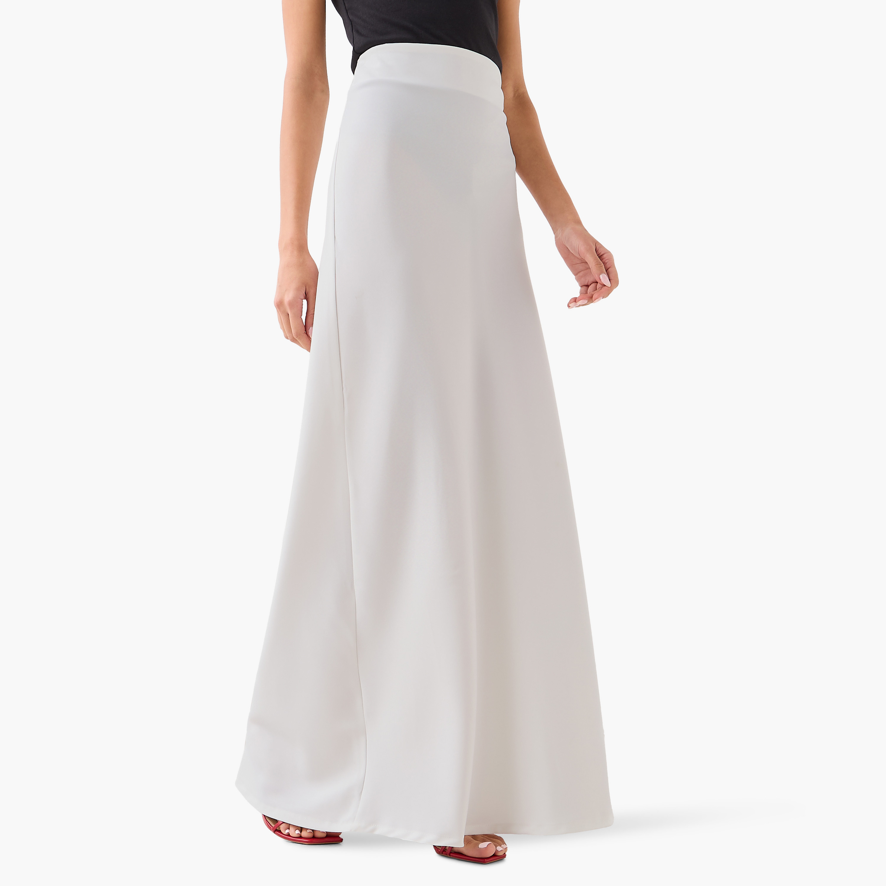 تنورة ماكسي نسائية قصة "ايه-لاين" بخصر مرتفع من غولدن أبل-women-clothing-bottoms-skirts-image-21