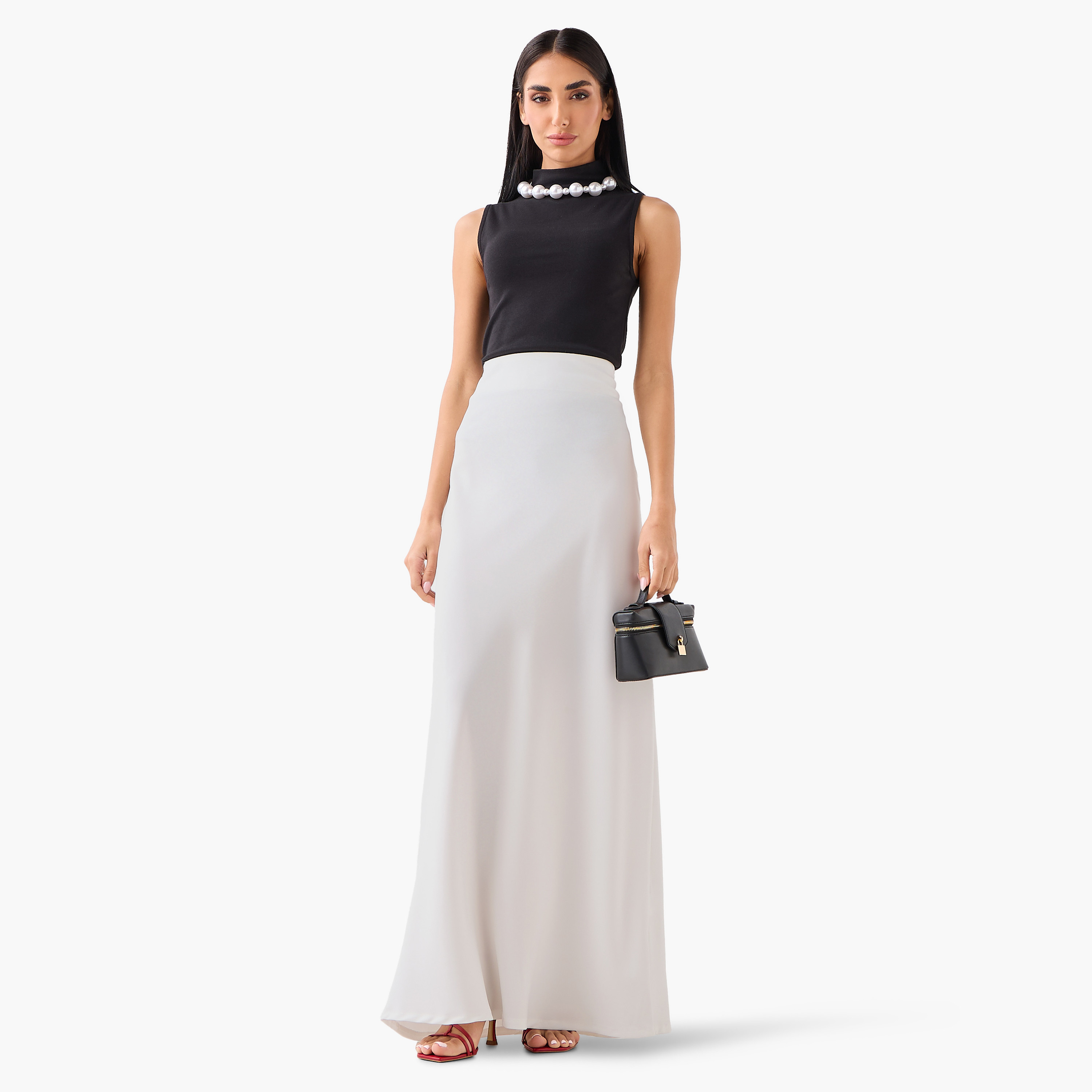 تنورة ماكسي نسائية قصة "ايه-لاين" بخصر مرتفع من غولدن أبل-women-clothing-bottoms-skirts-image-22
