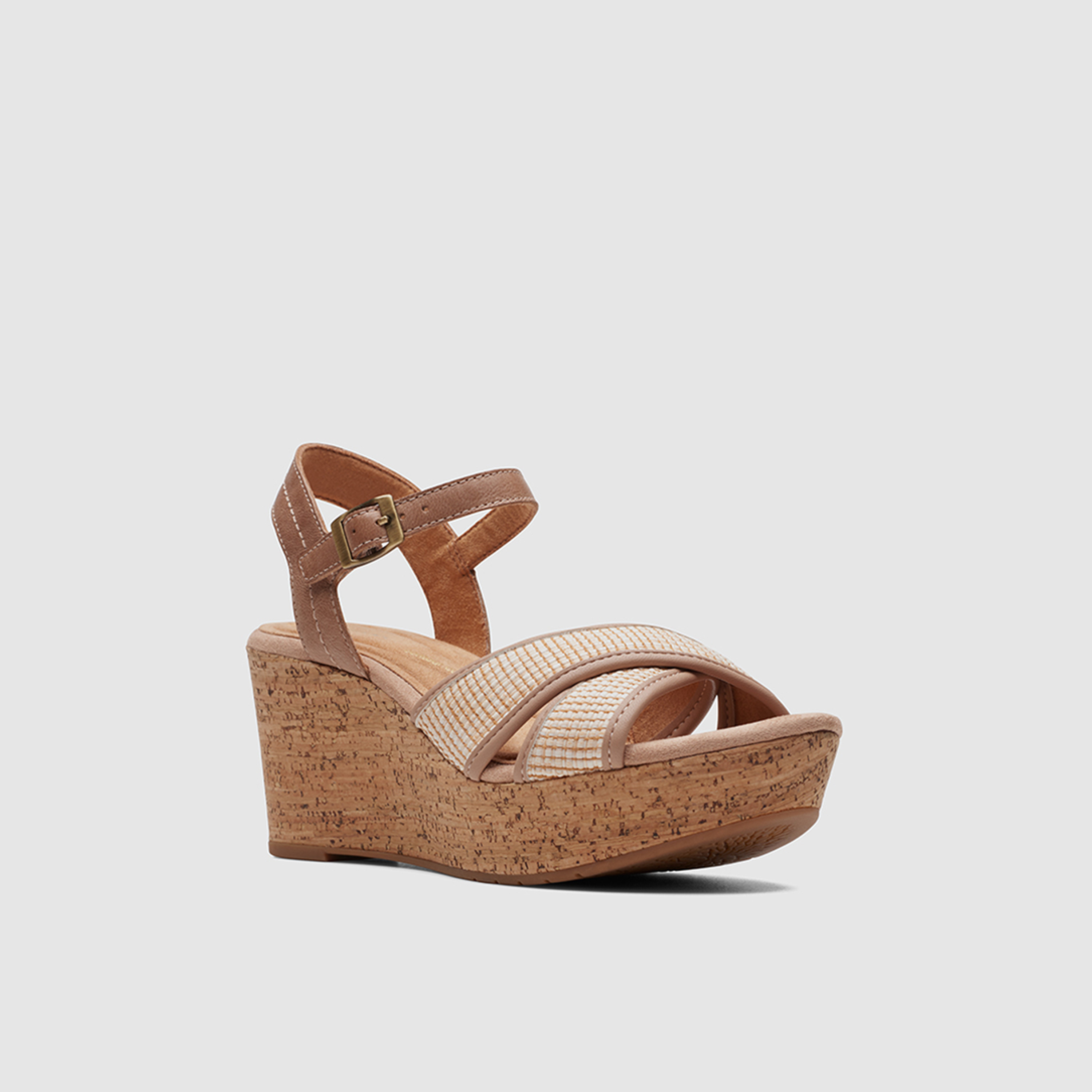 Clarks Women's Buckle Strap Elleri Plum Wedges | 26171442-women-shoes-sandals-heeled-image-1