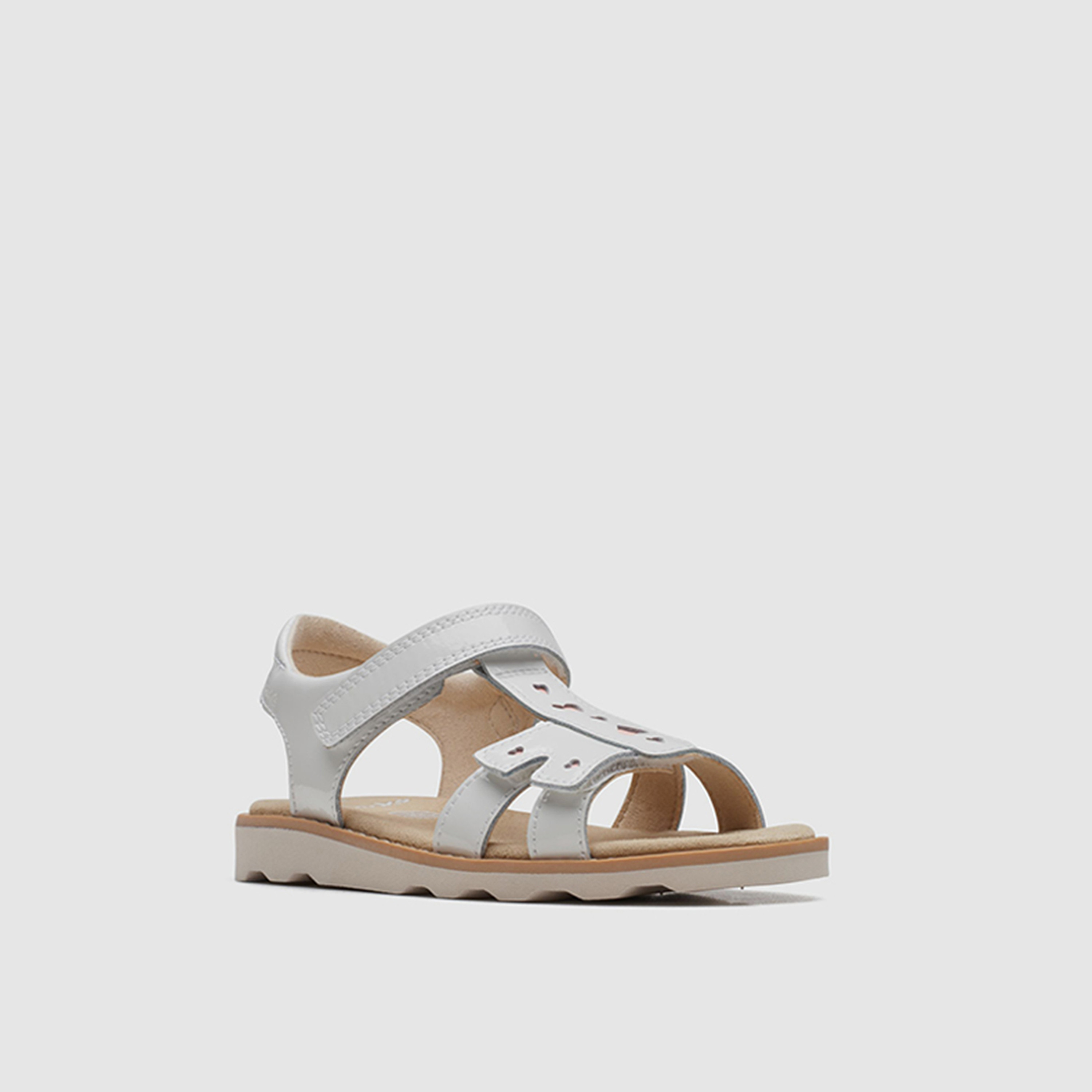 Clarks Girl's Hook & Loop Crown Beat Flat Sandals | 26172638-girls-shoes-sandals-image-1