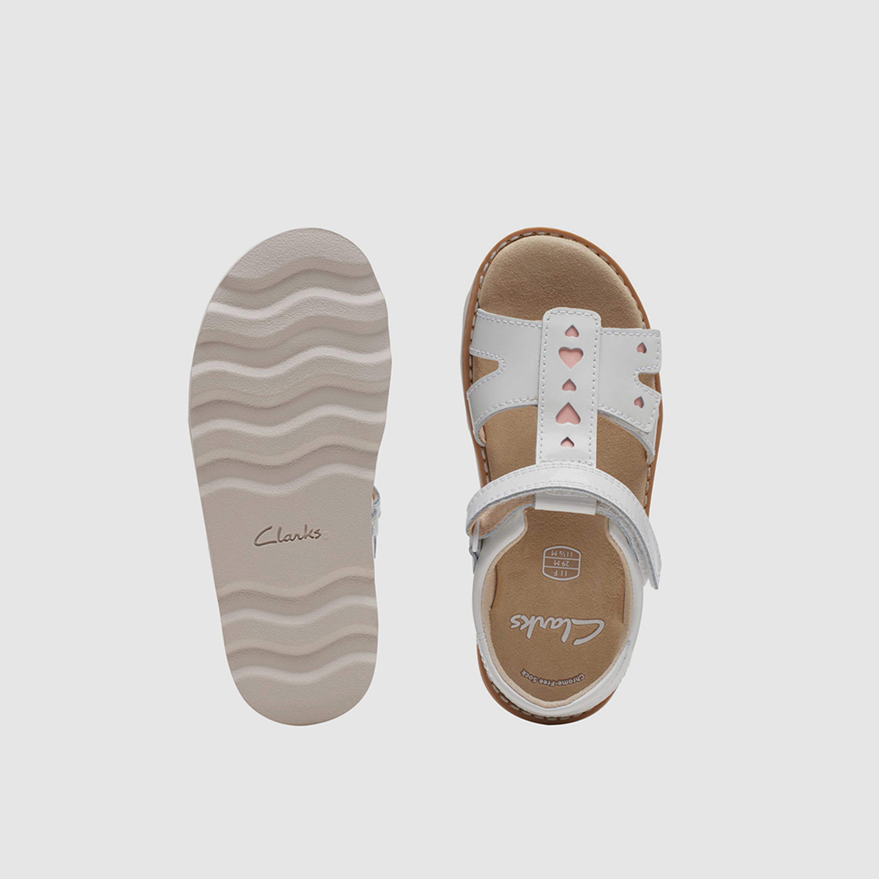 كلاركس -  صندل بناتي بإغلاق لاصق  كراون بيت مسطح | 26172638-girls-shoes-sandals-image-4