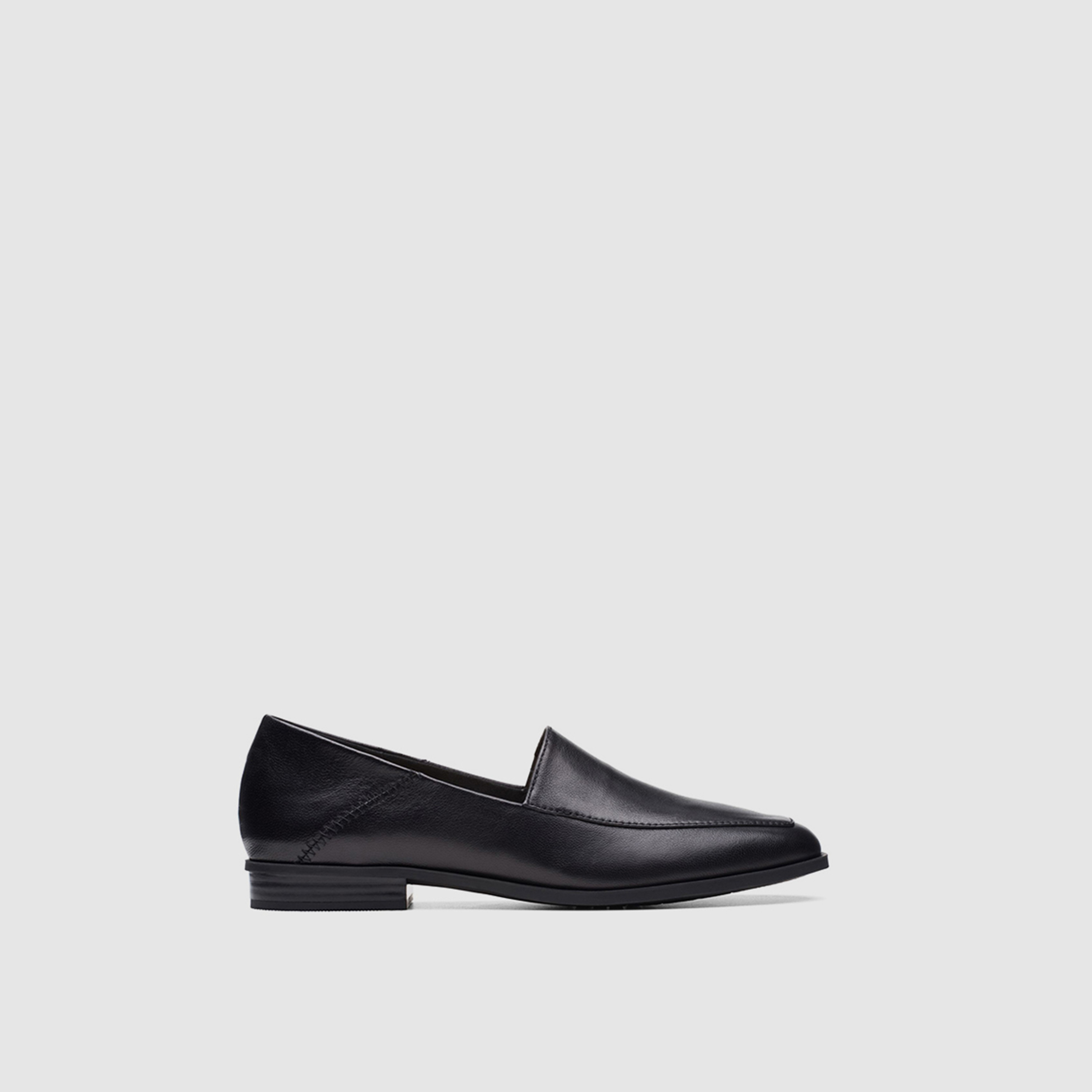 Clarks Women's Leather Slip-On Loafers with Block Heels | Sarafyna Freva 26174827-women-shoes-flats-loafers-image-2